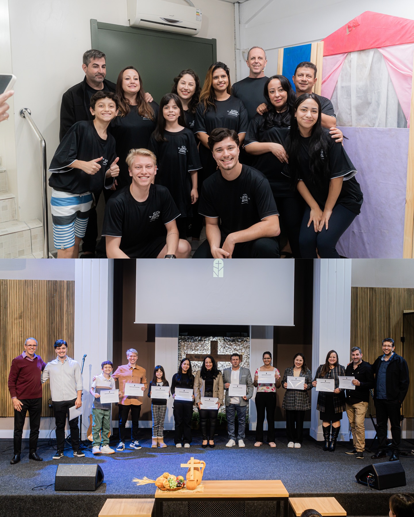 Há uma semana celebramos o batismo de 11 irmãos, que tomaram a melhor decisão de suas vidas: viver para Cristo. 🙌✨
Como igreja, nos alegramos e louvamos ao Senhor por cada vida entregue a Ele!
📖 “Assim que, se alguém está em Cristo, nova criatura é; as coisas velhas já passaram; eis que tudo se fez novo.” (2 Coríntios 5:17)