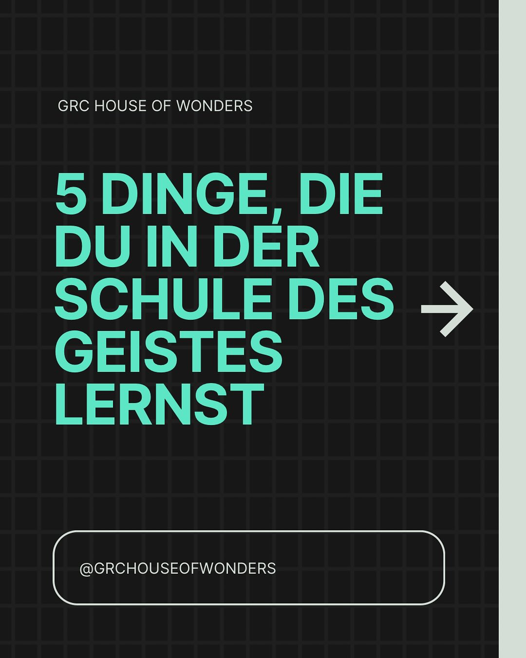 🕊️ Willst du tiefer gehen?
📩 DANN MELDE DICH UNTER www.grchouseofwonders.org für die SCHULE DES GEIST an.