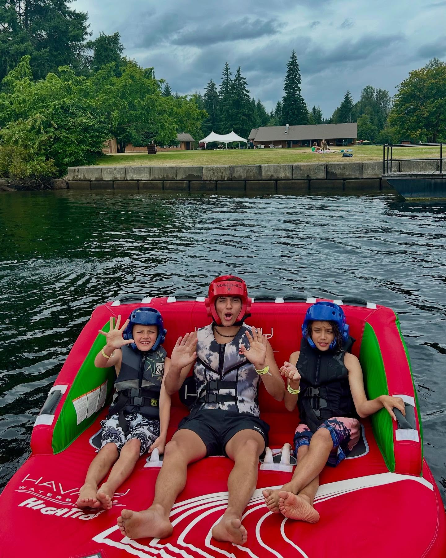 Activity Free Time is happening now! Campers are tubing, sailing, and getting creative at the craft hut! The kids are full of smiles on our second full day of camp.