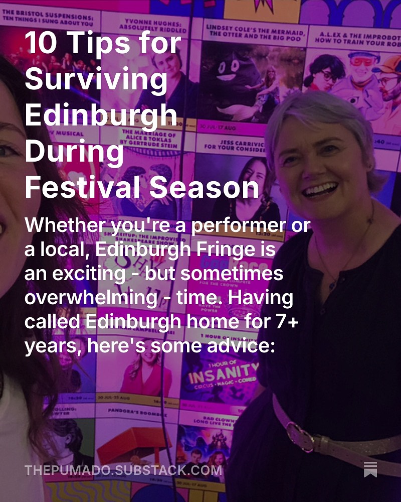 This week’s blog is dedicated to surviving the festival season here in Edinburgh! From good etiquette to where to pee. 🎟️ link in bio
•
•
•
#edinburghfringe #edinburgh #august #toptips #guide #advice #fringe #festival
