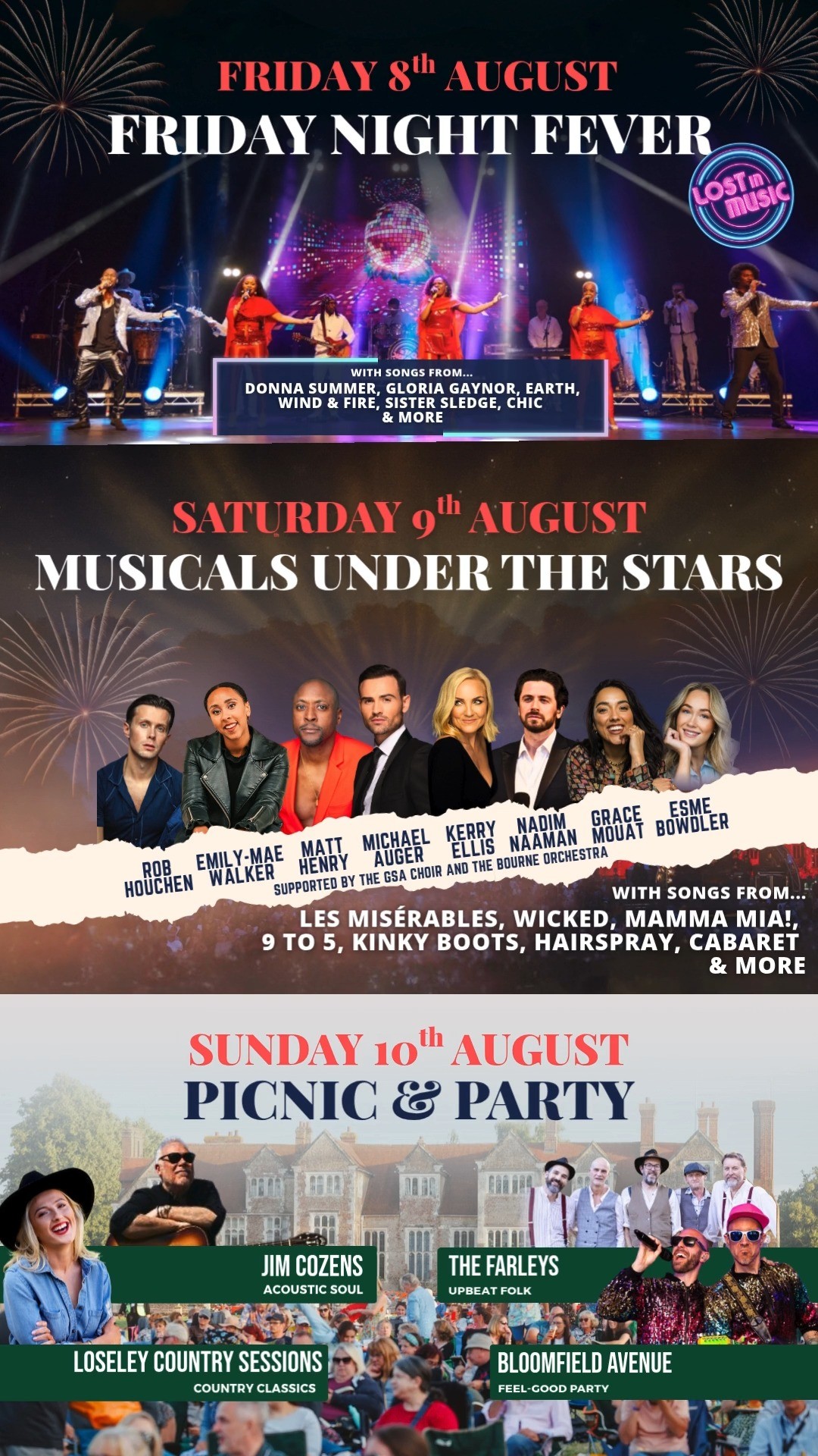 One Week To Go! 🎭☀️🍾
The countdown is officially on until Live at Loseley takes over Loseley Park, Surrey for a weekend of music, magic, and unforgettable summer memories!
Join us for three incredible nights of live performances, dancing, gourmet food, and a spectacular open-air setting. Tickets are selling fast – don’t miss your moment!
🎟️ Link in bio for tickets and info.
#LiveAtLoseley #LoseleyPark #SummerInSurrey #SurreyEvents #OutdoorConcert #ThingsToDoSurrey #SurreyLife #UKFestival #CountdownBegins