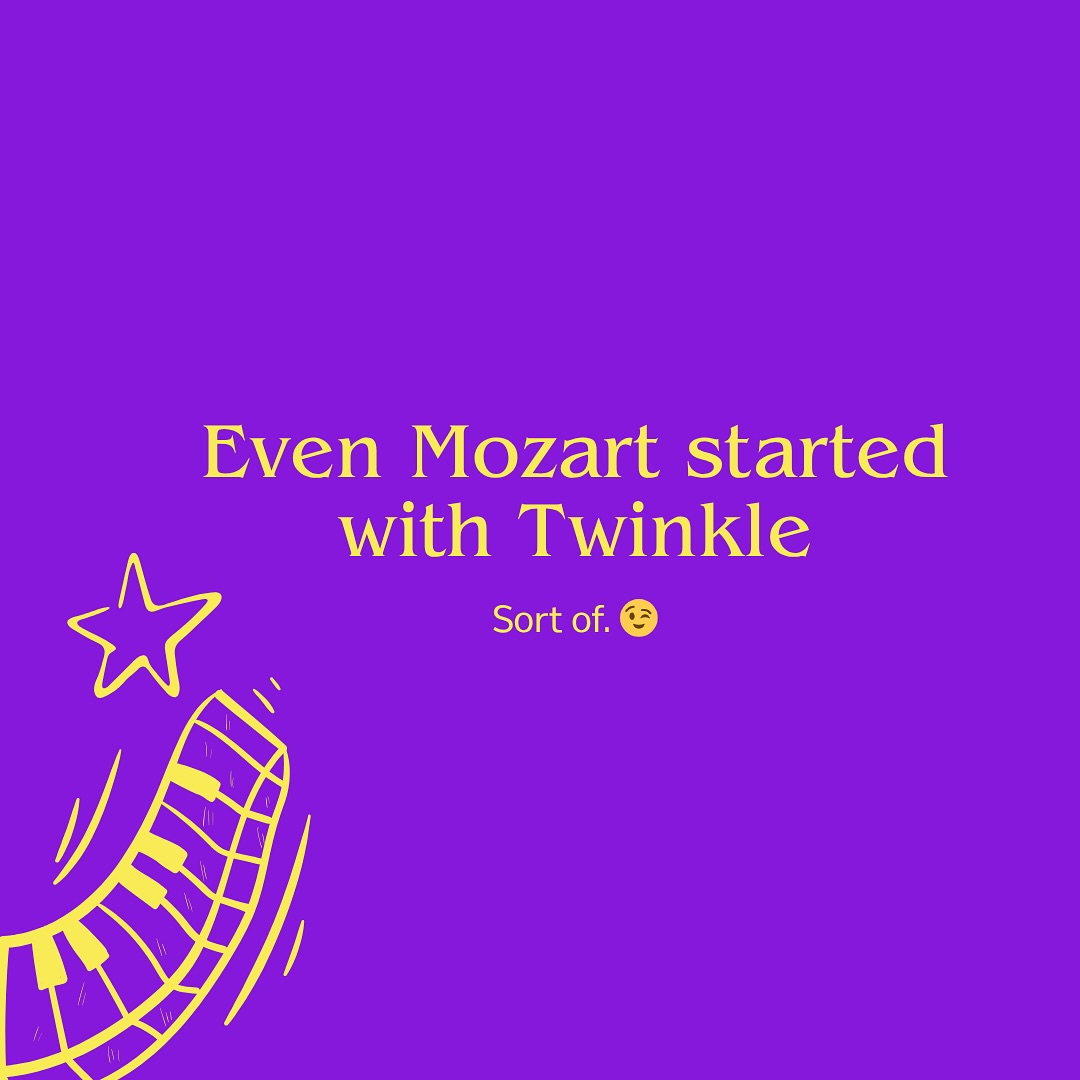 Did you know Mozart’s dad was his first teacher?
Leopold also a musician, had little Wolfgang practicing minuets at age 4 — and yes, Twinkle Twinkle became one of his first themes.
Later, Wolfgang took the same simple melody we all know (Twinkle, Twinkle Little Star) and crafted 12 masterful variations—because even the brightest starts with the basics.
✨ Even Mozart didn’t skip the basics.
Start small. Build steady. The music grows with them.
#musicteacherlife #harmonyland #mozartvariations #twinklestart #pianopractice #musicparent #tinyhandsbigdreams #pianokids #backtoschoolmusic