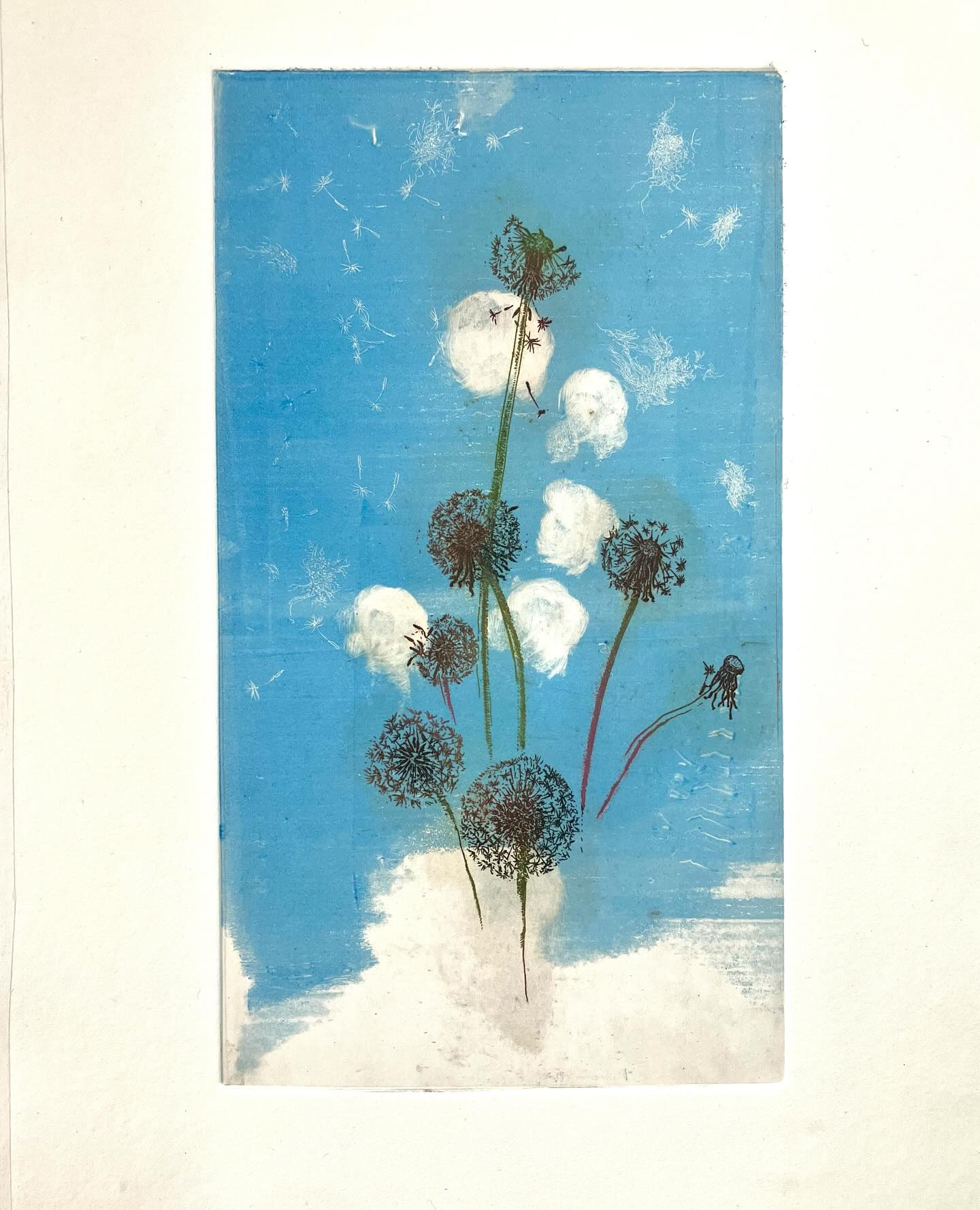 Droom over gewichtloosheid. Kleurenprent, 2025. hppts://digitaal.kn.nl #katholieknieuwsblad #skandalonuitgeverij #insectprint #sealife #printmaking #etching #figuredrawing #classicdrawing #blackandwhitedrawing #engraving #largeetching #penandink #seascapedrawings #fromlifeonly