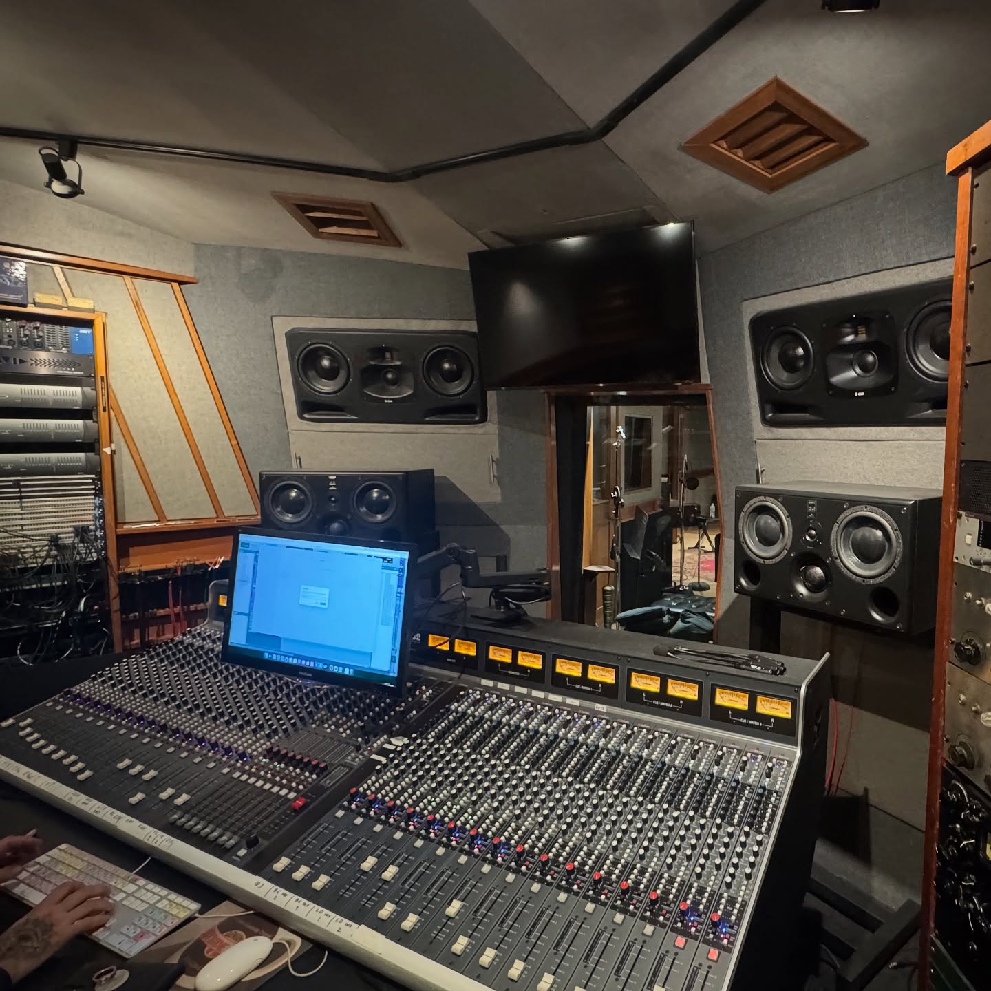 Studio moments🎙️ Seeing this song that started as a voice note I mumbled into my phone on my walk home come to life was so special 🪄