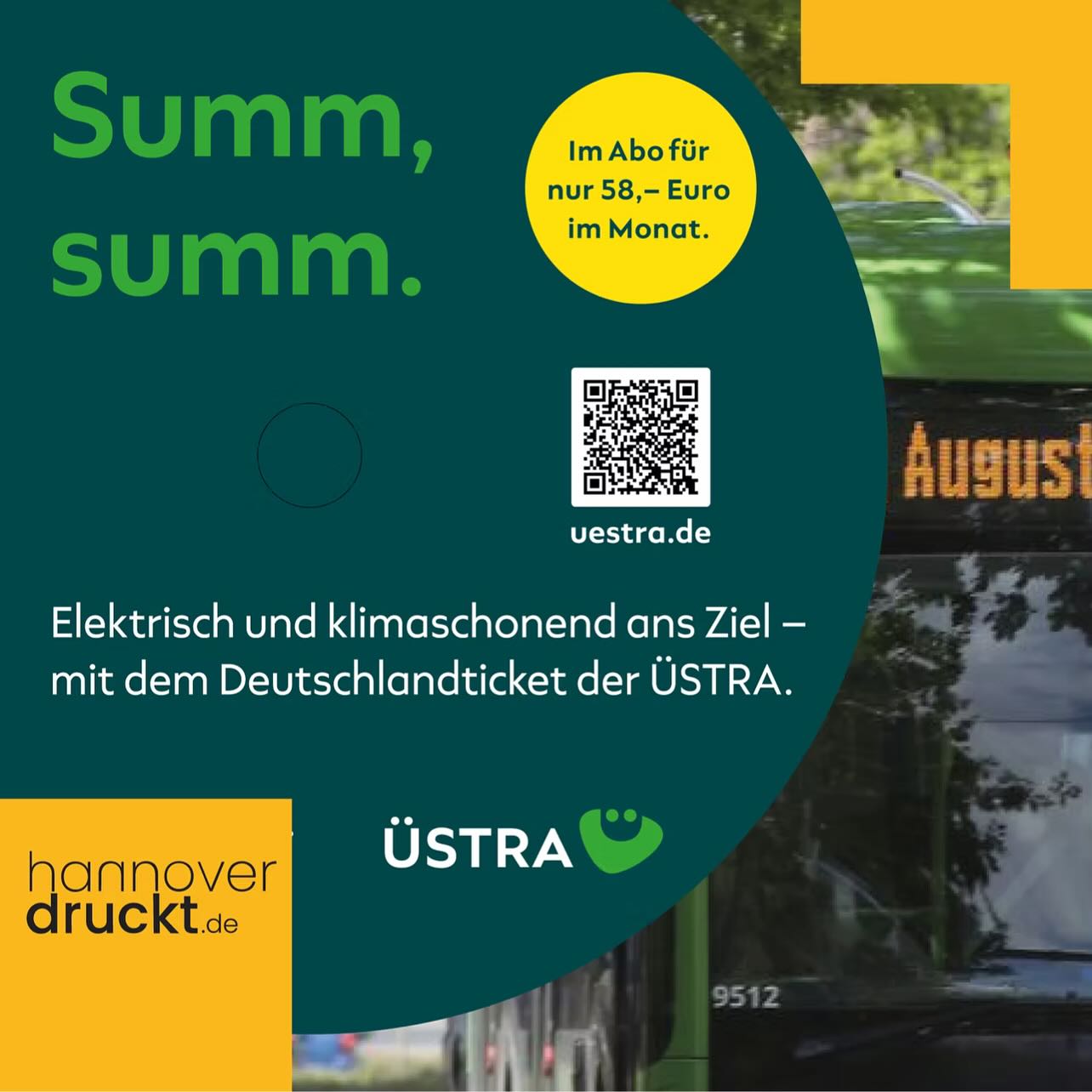 Deutschlandticket trifft Bienendeckel 🐝
Pünktlich zum Maschseefest starten die ersten 30.000 Bienendeckel für das #Deutschlandticket der ÜSTRA ☀️🐝
(10.000 Bienendeckel platzieren wir im Rahmen unserer Produktlinie für die Üstra im Zoo Hannover)
Was uns ganz offensichtlich verbindet, liegt auf der Hand: Nachhaltigkeit, Regionalität und ein unschlagbar günstiger Preis für den Weg ans Ziel.
https://www.hannoverdruckt.de/post/uestra
https://www.bienendeckel.de
#bienendeckel #uestra #hannover #🐝