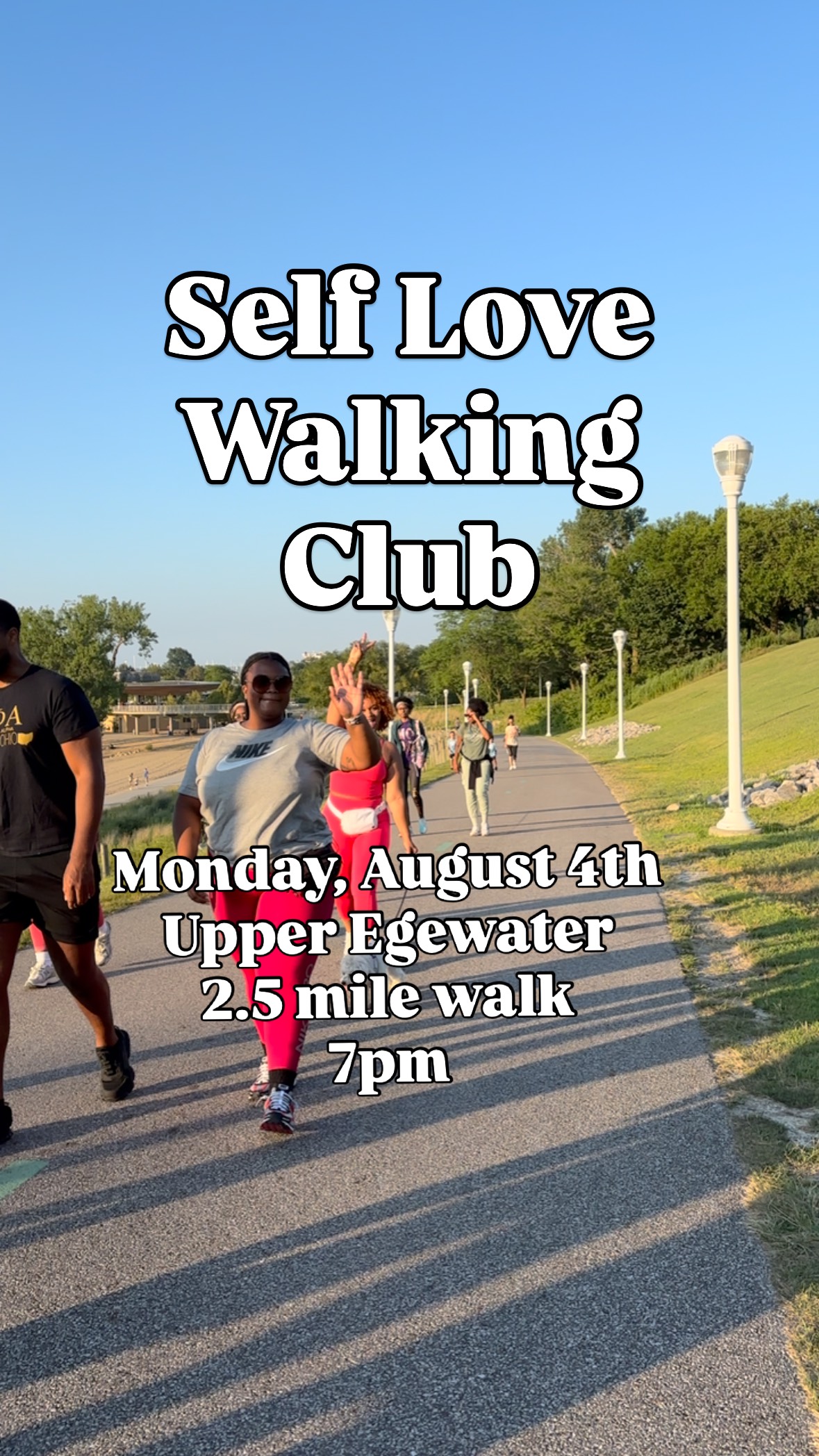 We’re so happy the weather is going to be perfect today for our walk.
We’re meeting at the same time & same location.
Join us at 7pm Upper Edgewater @ the Cleveland Script sign.
7pm - check-in & guided stretch
7:15pm - 2.5 mile walk
8pm - finish line