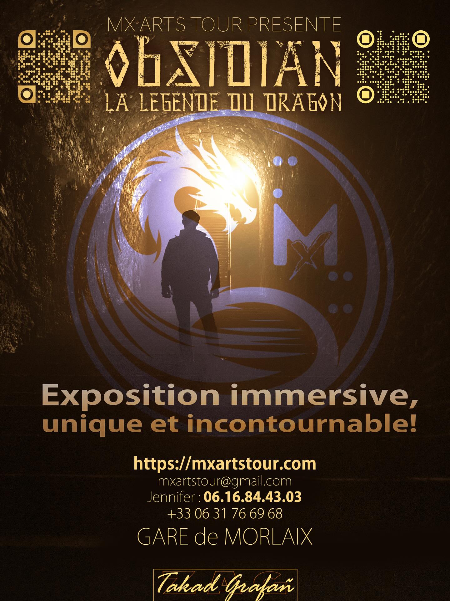🐉 Dans l’ombre du tunnel de Morlaix, une légende s’éveille…
Découvre Obsidian, le dragon monumental imaginé par 9 artistes locaux et internationaux. Une œuvre vivante, entre art, lumière et mystique.
👉 Infos et réservations sur mxartstour.com
#mxartstour #obsidian #dragon #streetart #bretagnetourisme
