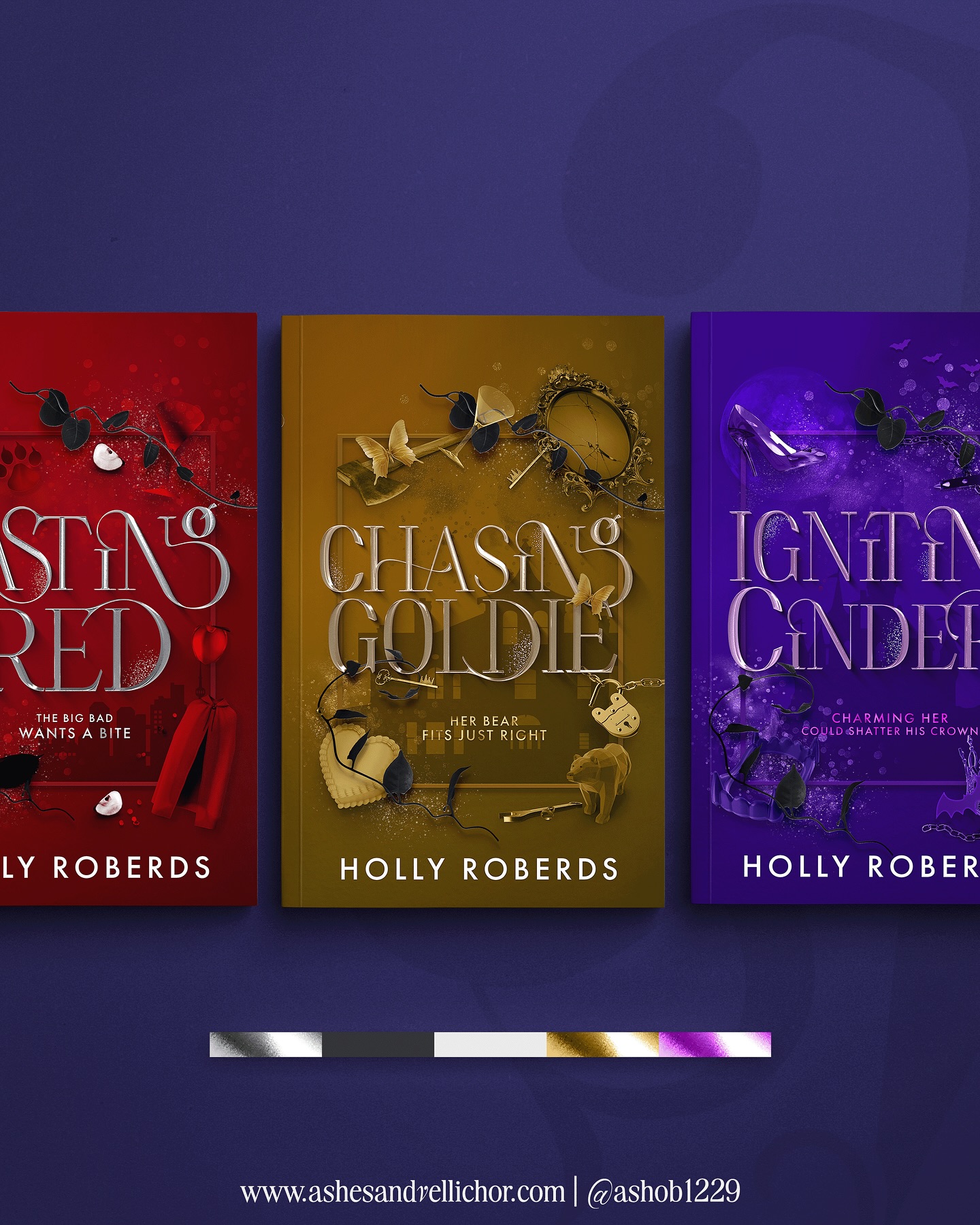 I believe I have followed up with any messages that were sent during our move but on the off chance I missed anything please don’t hesitate to reach back out as a follow up! I have really been behind with content posting during this hectic time which, as a freelance designer, is the largest avenue outside of word of mouth for business inquiries. It’s a constant struggle to be present but create quality work and more times than not I have a phone full of notifications by the end of the day. I know my other designers can relate.
I wanted to posted this @the.midnight.bookshelf featuring @authorhollyroberds . These were such a fun and creative project that I was able to run with. If you know my love for typefaces, especially 𝗦𝗲𝗿𝗶𝗳, then you shouldn’t be surprised I love the typography. And while it is incredibly hard to choose a favorite I am such a “𝘴𝘶𝘤𝘬𝘦𝘳” 𝘧𝘰𝘳 𝘷𝘢𝘮𝘱𝘪𝘳𝘦𝘴 𝘢𝘯𝘥 𝘱𝘶𝘳𝘱𝘭𝘦.
#Ashesandvellichor #ashesandvellichordesigns #bookcoverdesigns #freelancer #freelancecoverdesign #photoshopcc #graphicdesign #graphicdesigner #bookdesigner #freelancecoverdesign #Typographydesign #romancebookcovers #romanceauthors #freelancegraphicdesign #darkromancebookbox #paranormalromance #urbanfantasyromance