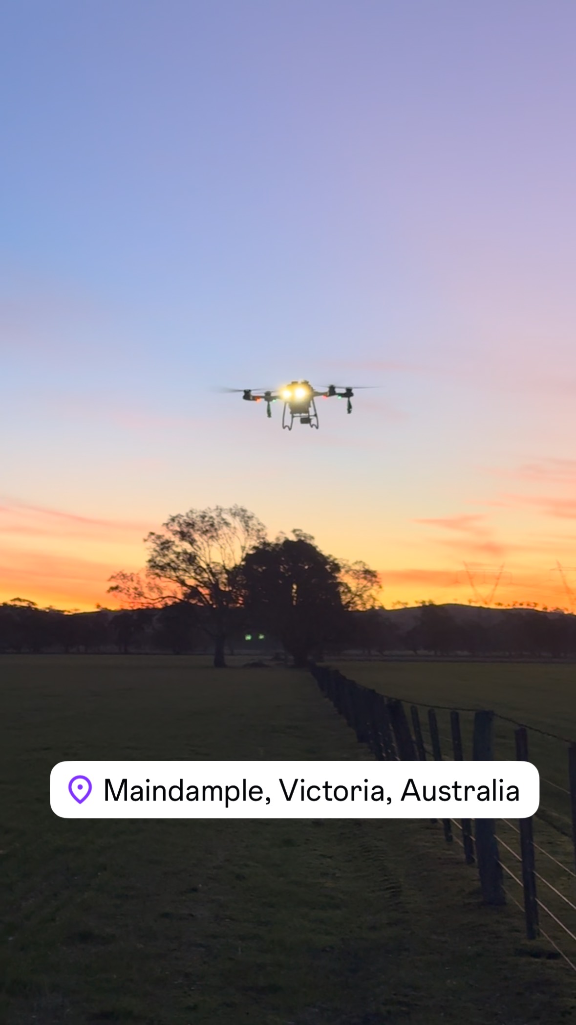 Long day yesterday spraying 50Ha of cropping country for broadleaf. Hard going this time of year when the day light is short and the mornings are frosty #djiagras #agdronesaustralia