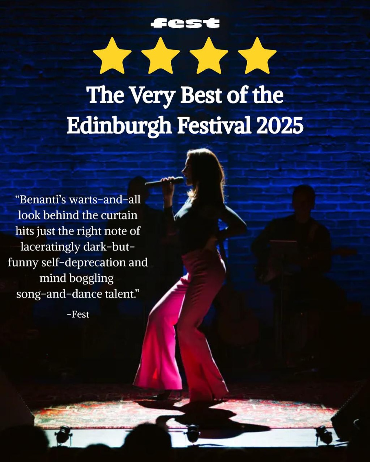 Laura Benanti: Nobody Cares is one of @festmag picks for
⭐️ The Very Best of the Edinburgh Festivals 2025 ⭐️
Edinburgh, we are having a blast. Come see us!
🎭 Laura Benanti: Nobody Cares
📍 Edinburgh Fringe-Ermintrude at Underbelly, Bristo Square
🗓️ July 30th-August 24th @ 4:55pm
🎟️ Tickets in Bio!
#edfringe #laurabenanti #comedy #underbellyedinburgh #edinburghfringe