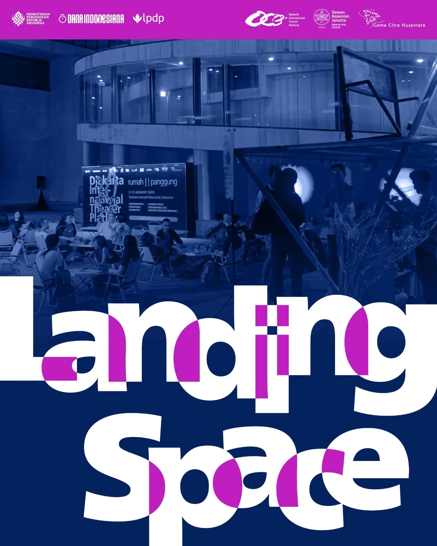 Landing Space is your casual stopover at DITP 2025 — a place to pause, connect, and share conversations.
Enjoy coffee & barbeque from SAHHALA, or Surabi & Meals from D'JAJANANs daily, 5–12 August 2025
Special Music Performance by Ubaidilah
Saturday, 9 August 2025
22.00 WIB
Special Closing Gathering by DITP25
Tuesday, 12 August 2025
22.00 WIB
📍Planetarium Pool, Taman Ismail Marzuki
-
Landing Space hadir sebagai ruang singgah santai bagi pengunjung DITP 2025 untuk rehat, terhubung, dan bertukar cerita.
Nikmati suasana santai di Planetarium Pool dengan sajian kopi & barbeque dari SAHHALA, atau Surabi dan cemilan dari D'JAJANANs setiap hari, 5–12 Agustus 2025.
Special Music Performance by Ubaidilah
Sabtu, 9 Agustus 2025
22.00 WIB
Special Closing Gathering by DITP25
Selasa, 12 Agustus 2025
22.00 WIB
📍 Planetarium Pool, Taman Ismail Marzuki
#ditp2025 #landingspace