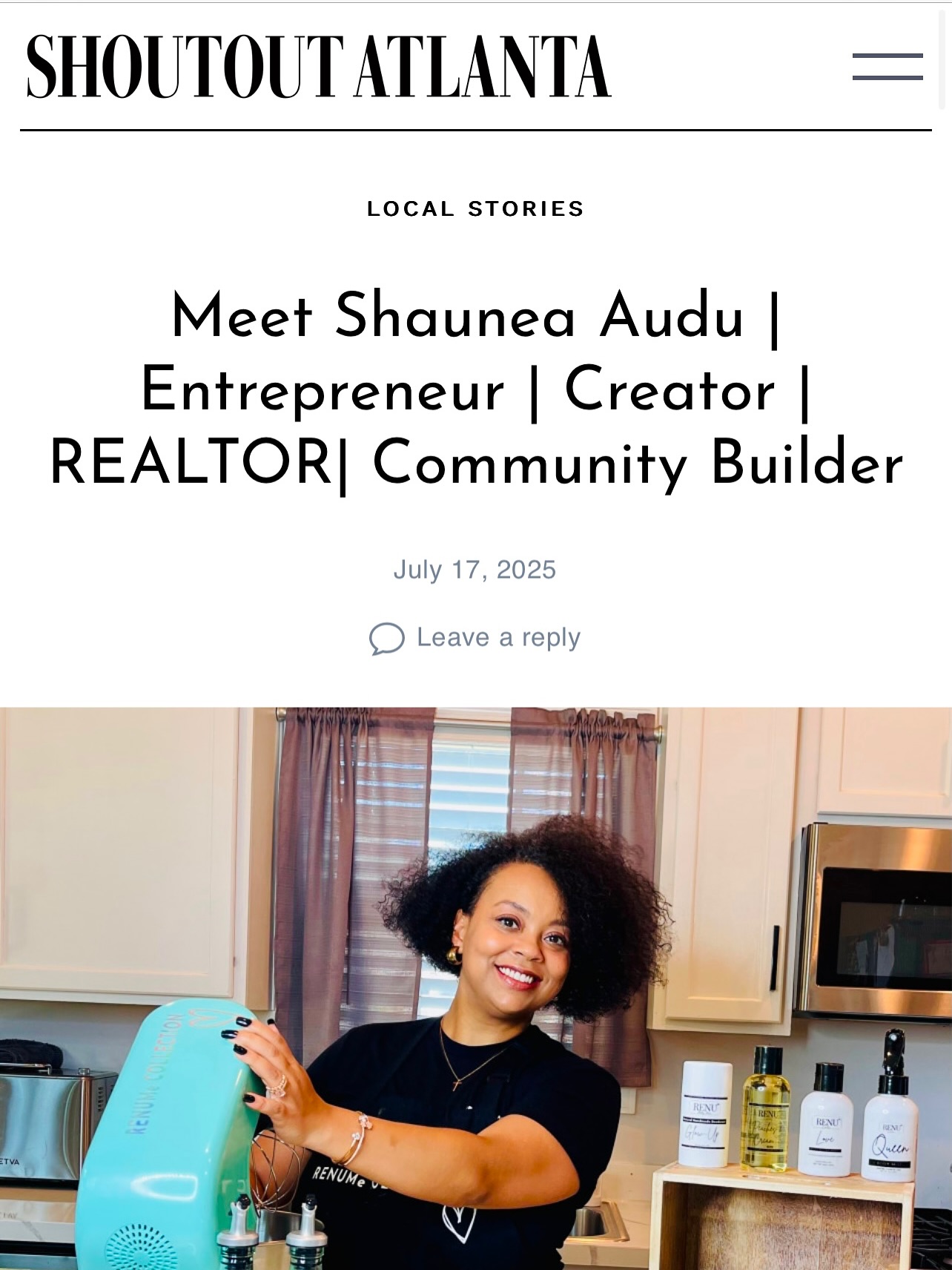 I’m truly so grateful!💕
Thank you @shoutoutatlantaofficial for featuring me and allowing me to share some of my journey. This moment reminds me how far God has brought me — and how much more is ahead.🙌🏽
Check out the rest of the article!
https://shoutoutatlanta.com/meet-shaunea-audu-entrepreneur-creator-realtor-community-builder/