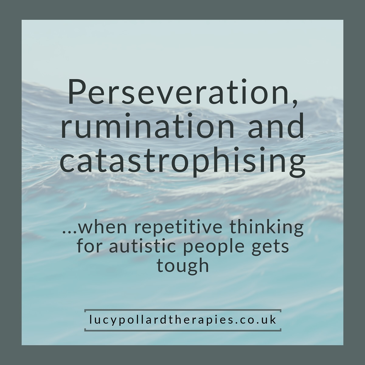Perseveration, rumination and catastrophising. All of these are more common in autistic people. How are they different, and what can we do to help?
🧠Perseveration is when your brain gets “stuck” on a thought, topic, or action, and it’s hard to move on. It’s not about being difficult or stubborn, although it’s often thought of that way. It’s often a struggle with switching attention. It has links to monotropic attention control.
🧠Rumination is when you have perseverative thoughts about a negative emotion or situatuon. It’s often about things that happened in the past. �Rumination is linked with anxiety, and depression, especially if people ruminate on sadness or guilt.
🧠Catastrophising is when rumination leads to thoughts about a negative outcome. ��Some autistic people feel as though their brain goes straight to the worse case scenario, especially when they are worried.
Why does it matter? Perseveration, rumination and catastrophising are all more common in autistic people.
�They are all linked to repetitive thought processes. ��They are all associated with anxiety and depression. �
But we don’t need to “fix” it.
Autistic people aren’t broken.
We can reduce the negative impact of rumination and catastrophising by:
�❤️🩹Reducing stress and anxiety, for example by providing sensory support, modifying the environment and creating opportunities for downtime
�❤️🩹Developing self awareness and self acceptance
�❤️🩹Helping people to be kind to themselves after an event to lessen feelings of shame
Future research needs:
🖤More autistic voices at the centre of the research; not just as subjects, but as co-researchers
🖤Studies that explore the purpose or function of repetitive thinking (not just how to stop it)
🖤A focus on context: When does repetition help soothe, process, or express? When does it become distressing?
🖤And above all, a shift from trying to “fix” autistic traits to understanding and respecting
What is your experience of perseveration, rumination and catastrophising? Let me know…
Lucy Pollard Therapies