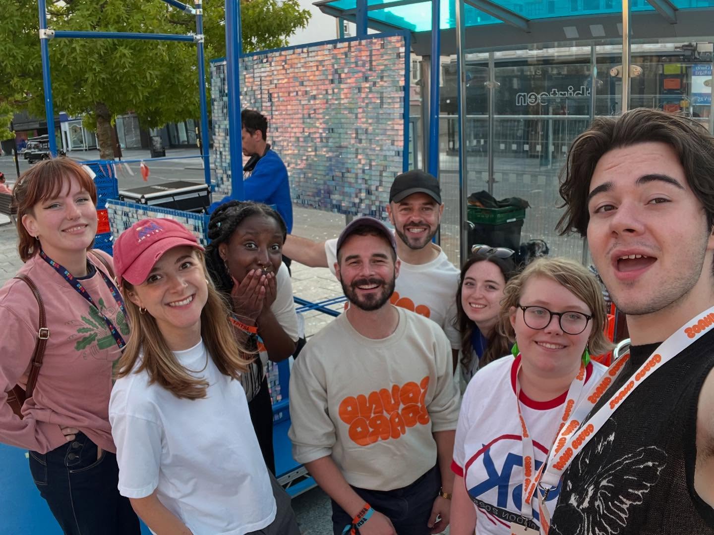 This amazing team performed a mind blowing 6 shows at @sirf_stockton - chilling, chatting and putting the world to rights ❤️