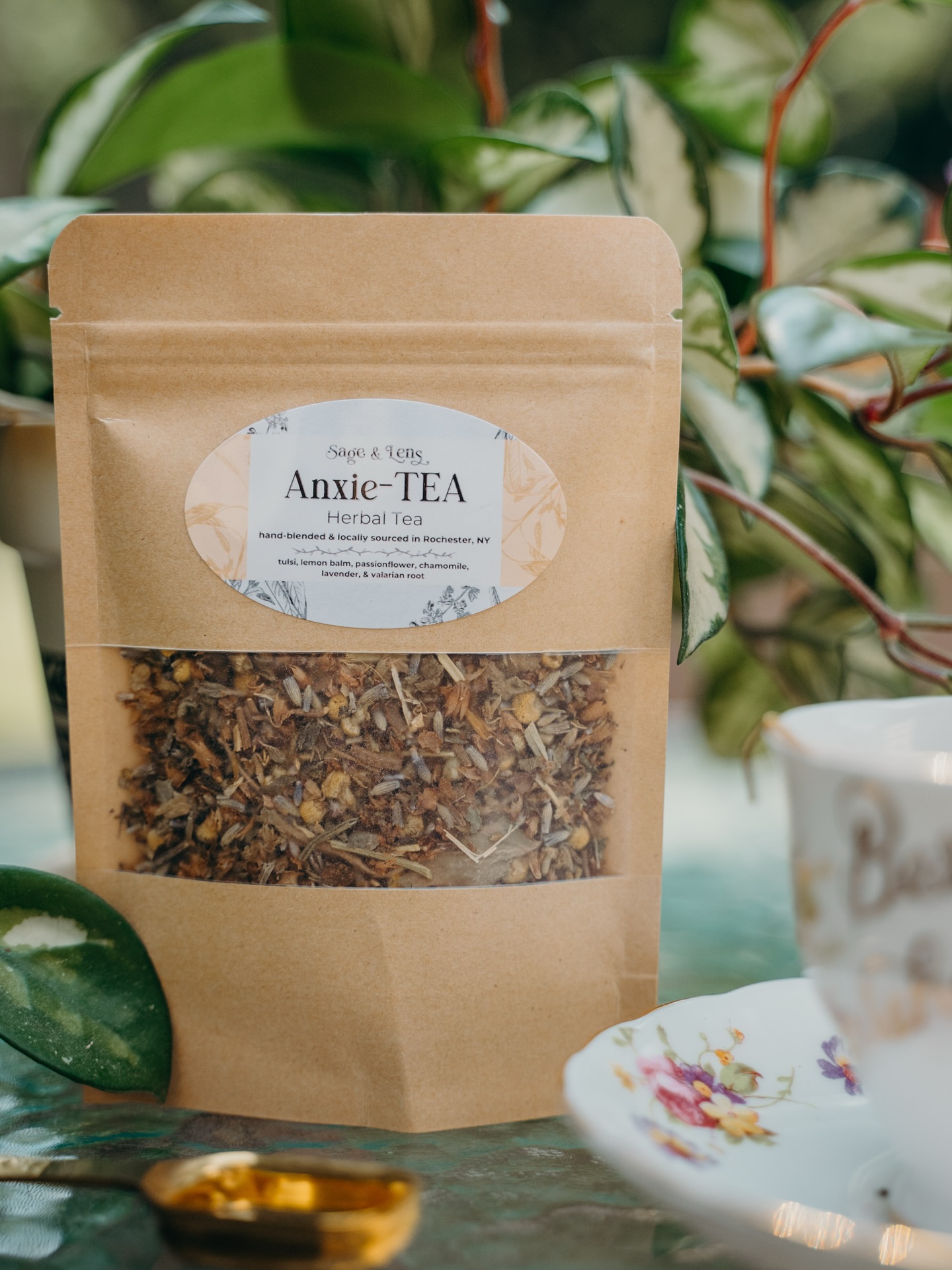 A new recipe! Introducing: Anxie-TEA!
This tea is close to my heart and one that is curated with those anxious bebé’s in mind, myself included. The ingredients are carefully researched with the intention of cultivating a calm mind and body, helping you out of your anxiety.
With ingredients like tulsi, lemon balm, passionflower, chamomile, lavender, & valerian root, my hope is that a soothing cup of Anxie-TEA will help put your mind at ease during your toughest of days.
Visit my website to shop Anxie-Tea and more!!
sagenlens.com