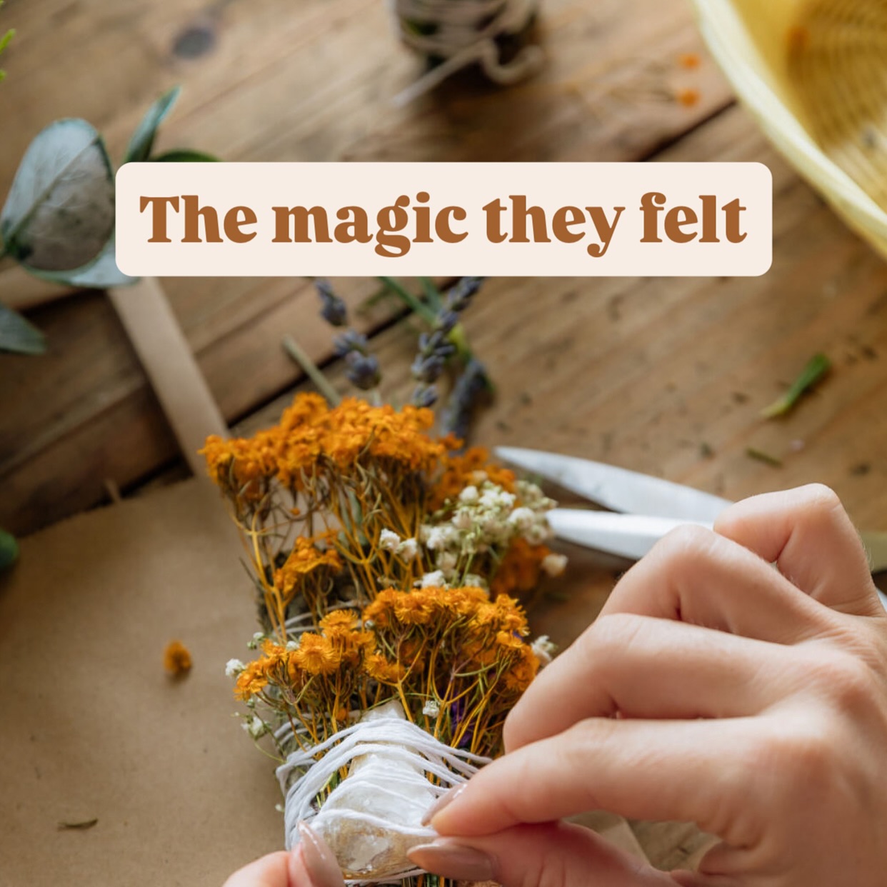 This is the kind of magic that happens when you slow down, connect with nature, and create something meaningful with your own hands.
Our Botanical Smudge Stick Workshop is more than a craft—it’s an experience.
🌿 Two smudge sticks made by you
🌸 All botanicals, crystals & materials provided
🕯️ A calm, heart-led space to learn and connect
Next workshop
Sunday 24th August
The Old Museum, Bowen Hills
With @handmadedesignmarket.au
Tickets are selling out, comment ‘magic’ and I’ll DM you the booking link. 🤍 Sheriece
.
.
.
#SmudgeStickWorkshop #BotanicalWorkshop #MindfulMaking #PlantMagic #EnergyClearing #SacredRitual #HolisticWellness #ModernMystic #MindfulLiving #WellnessEvents #ConsciousCommunity #SoulfulSpaces #CraftYourRitual #CreateWithYogable #createwithWBH #SmudgeStickMagic #WellBeingWorkshops #handmademarket