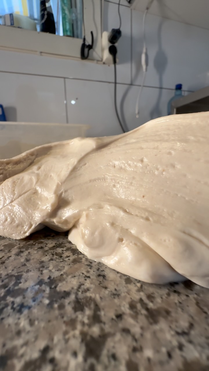 🎬 HOW HYDRATED IS THIS DOUGH?
Up close and personal with today’s biga batch 👀💧
📐 Formula:
▫️ 100% W390 flour
▫️ 45% water
▫️ 0.25% yeast
🕒 16h @ 18°C
Look at that stretch, tension, and those fine gluten strands…
But can you guess the hydration?
👇 Drop your guess in the comments!
Comment and I’ll DM you the recipe 🔥
#pizzashopno #hydrationgame #pizzadough #bigadough #bigafermentation #w390flour #glutenstructure #doughnerd #neapolitanpizza #pizzachef #pizzareel #focacciadough #pizzascience