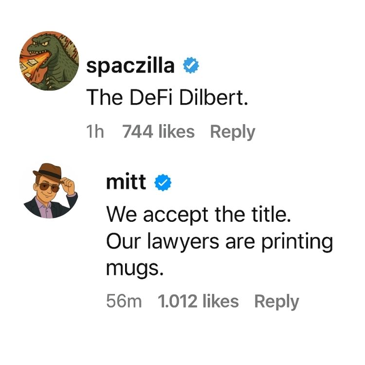 Someone called us “The DeFi Dilbert.”
Honestly? Accurate. If this made you laugh, you’re already one of us.
#allocaverse #SPACzilla #comics #funny #meme #finance