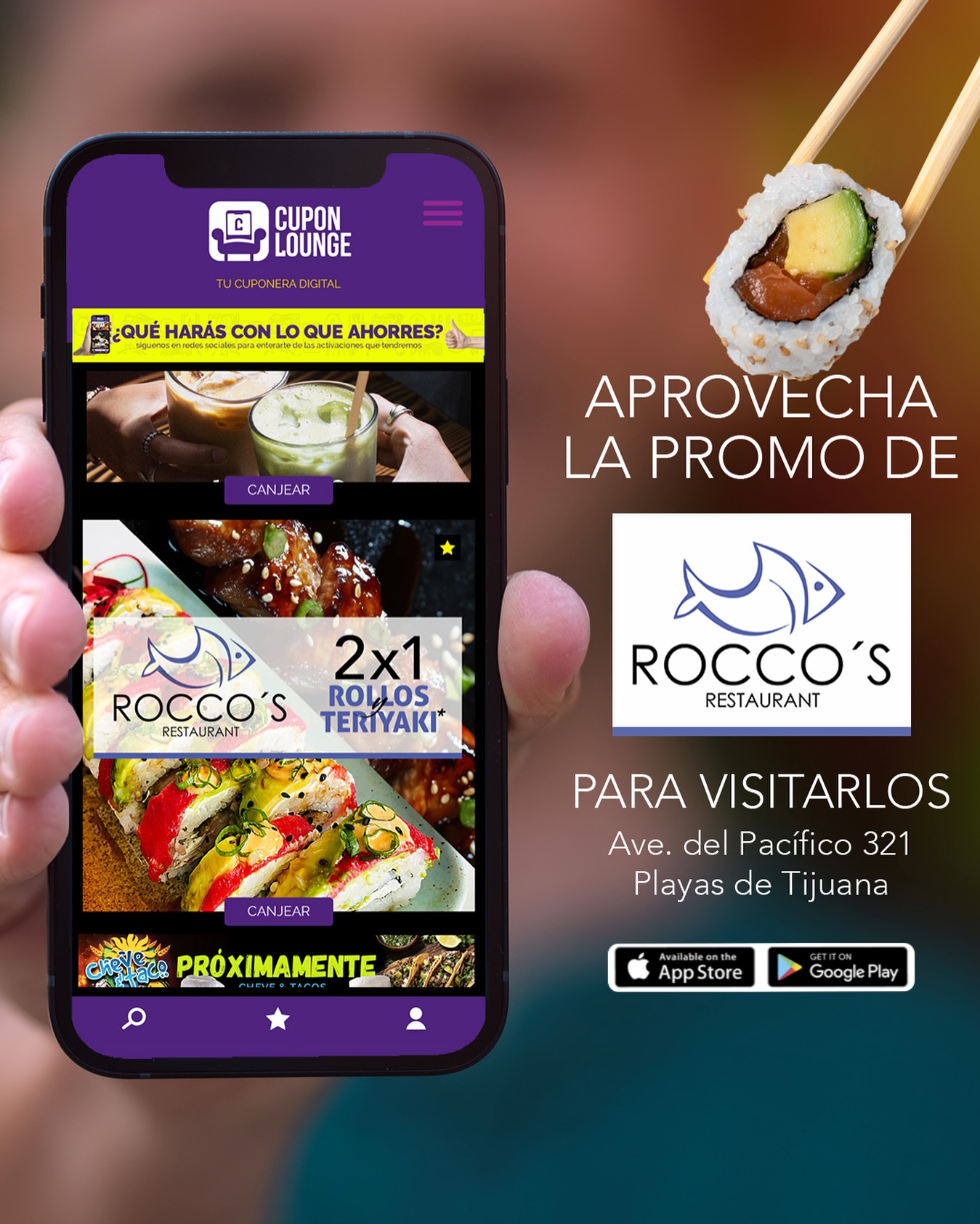 Cada día son más los negocios que se unen
a nuestra plataforma y los ganones son los usuarios que aprovechan las promociones.
#cuponlounge #roccosrestaurante #cupones #promos #playasdetijuana #tijuana #cuponeradigital