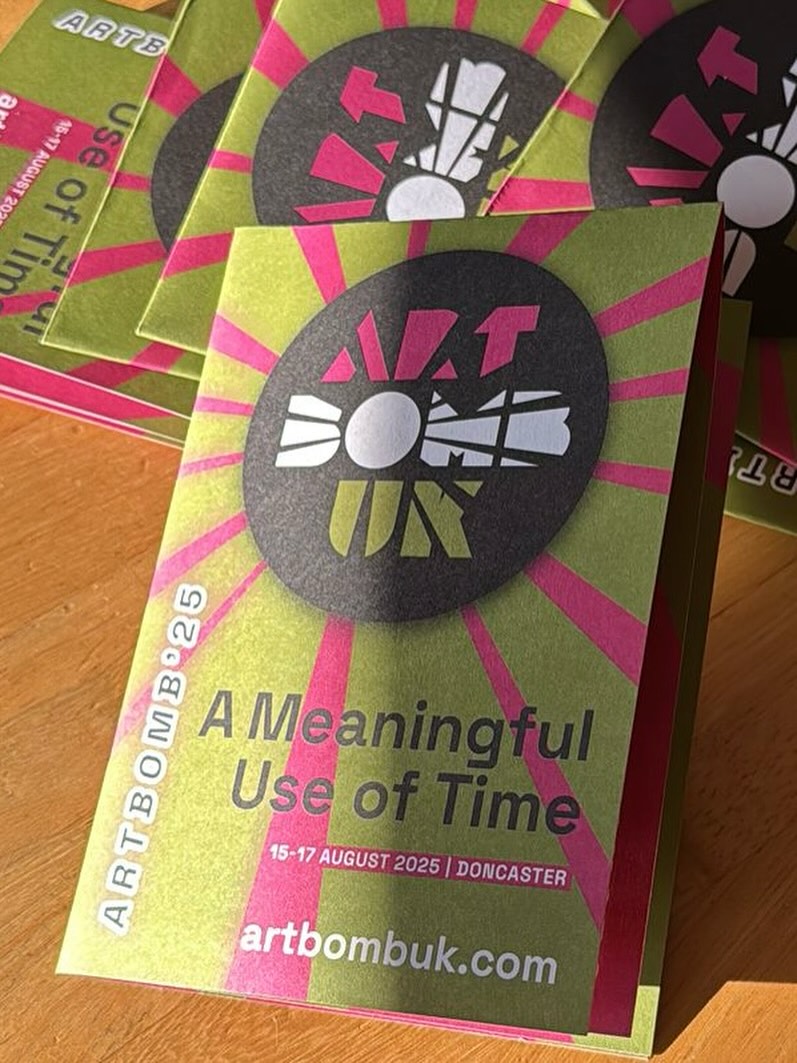 Hand-folded programmes #irony @artbombuk #brandidentitydesign #designforprint