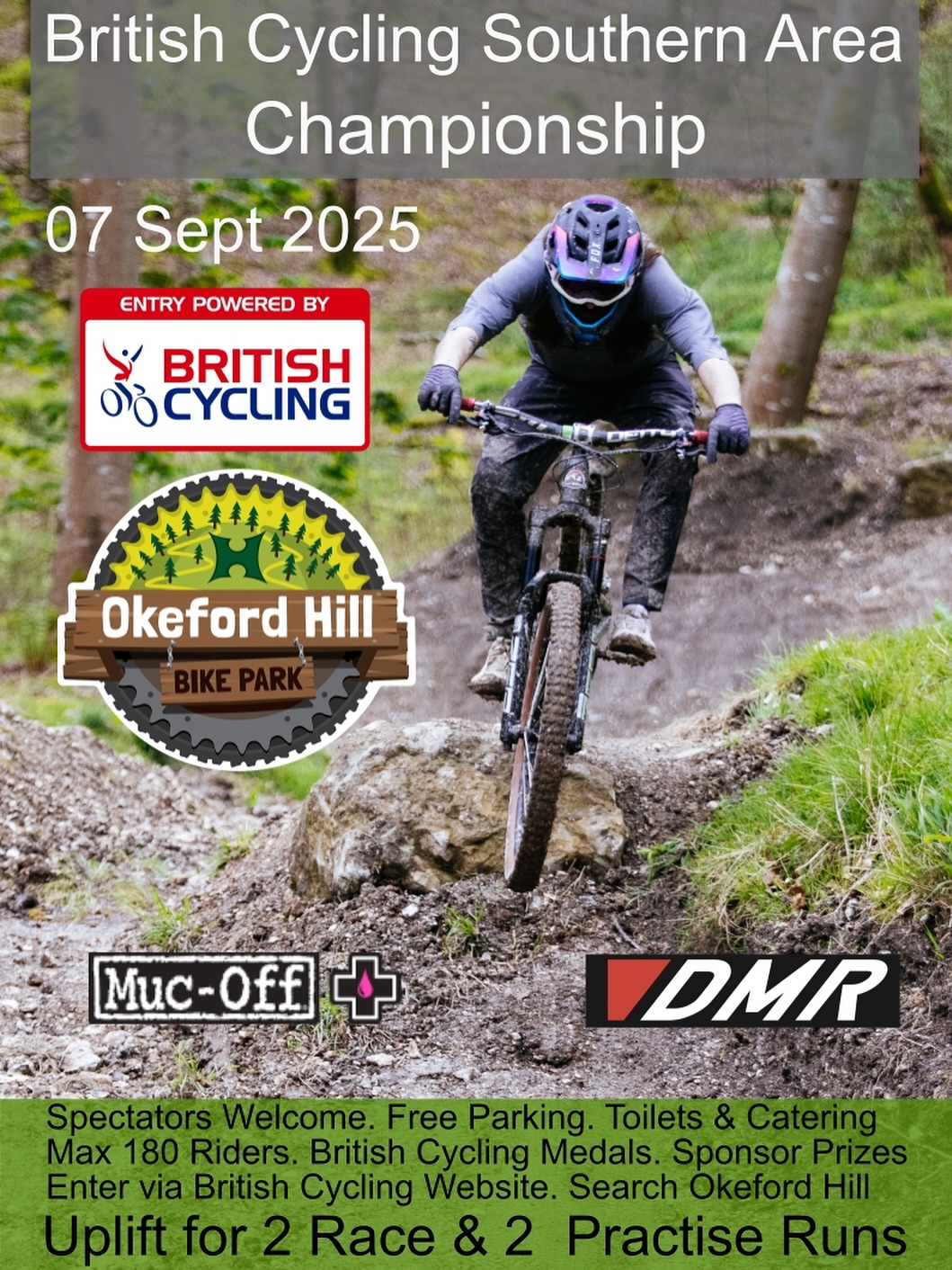 Proud to host the British Cycling regional Downhill Championship. Uplift for two practice and two race runs. Spectators welcome. Entry available on British Cycling website #dmr #mucoff