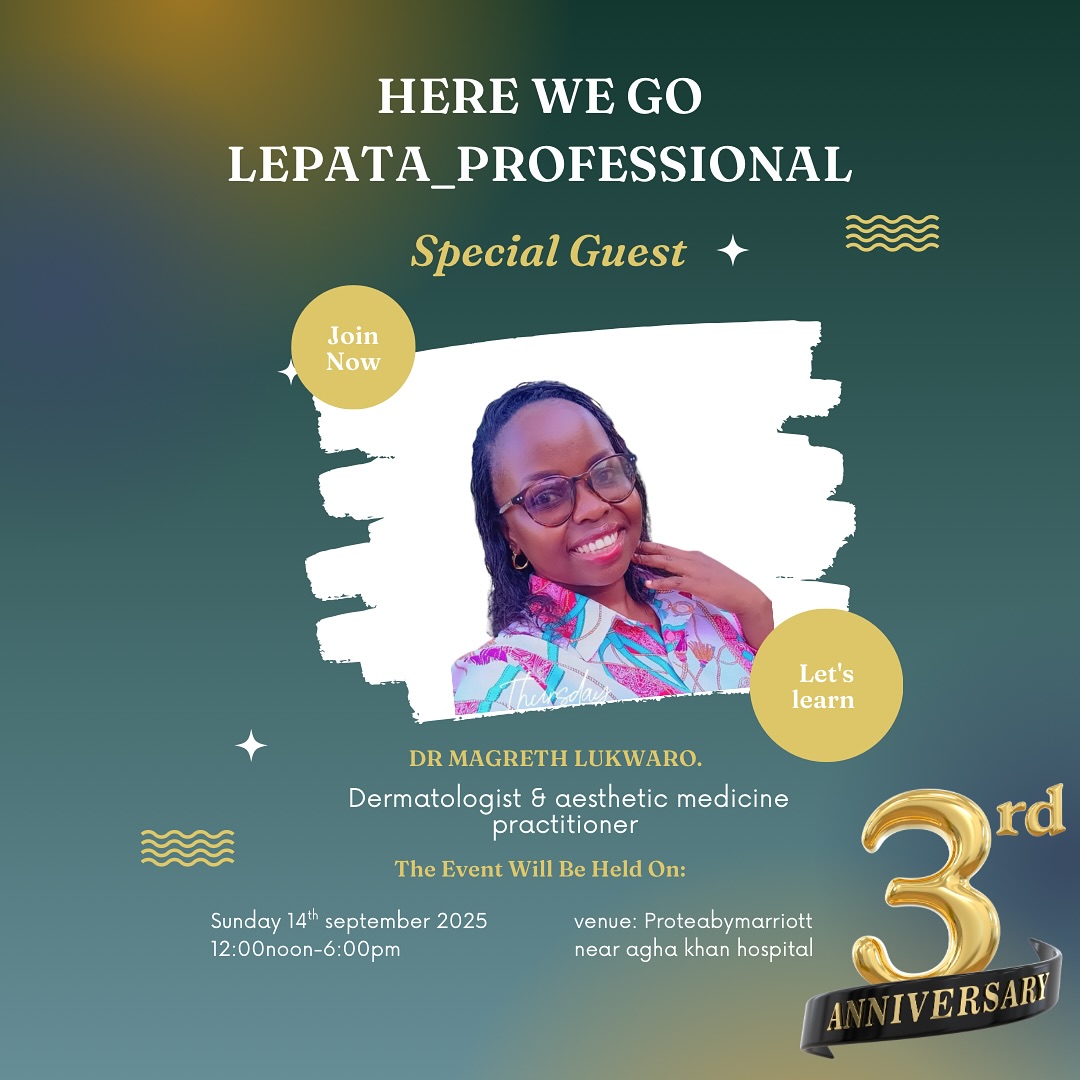 Dr margreth is attending Lepata Professional Day!
We’re excited to welcome one of the amazing professionals shaping the beauty industry. 💅✨
Can’t wait to learn, connect, and grow together!
📍 Protea Hotel by Marriott
🗓️ [14-09-2025|
🕛 12PM – 6PM
#LepataProfessionalDay #BeautyExpertsTanzania #LepataCircle #ImAttending #Spa