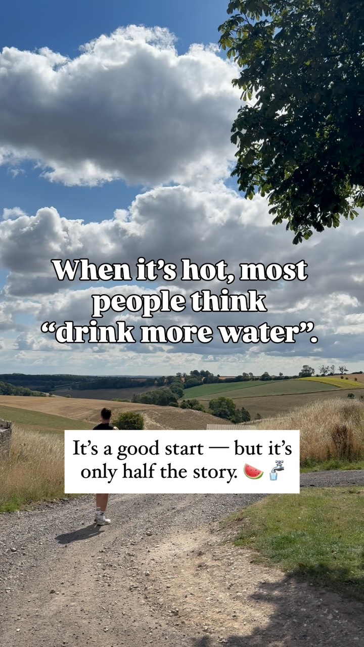 Your body’s hydration isn’t just about the water you drink — it’s about water balance inside your cells. That’s where food comes in.
Two top tips for hydrating in this heatwave:
✅ Hydrate through your plate (see below)
✅ Drink proactively, not reactively
🍉 Hydrate through your plate 🥒
Some foods have up to 90% water plus electrolytes for better absorption:
• Cucumber – 96% water, rich in potassium
• Watermelon – 92% water, contains magnesium and lycopene
• Strawberries – 91% water, full of antioxidants
• Lettuce – 95% water, low cal & refreshing
• Courgette – 94% water, contains vitamin C
• Oranges – 86% water, contains vitamin C & potassium
👉 SAVE this if you’re working on improving your hydration levels
💦Tag a friend who still thinks water is the only thing that matters
#eatwellbewell #nrgnutrition #hydration #heatwave #electrolytes #eatyourwater #drinkwaterdaily