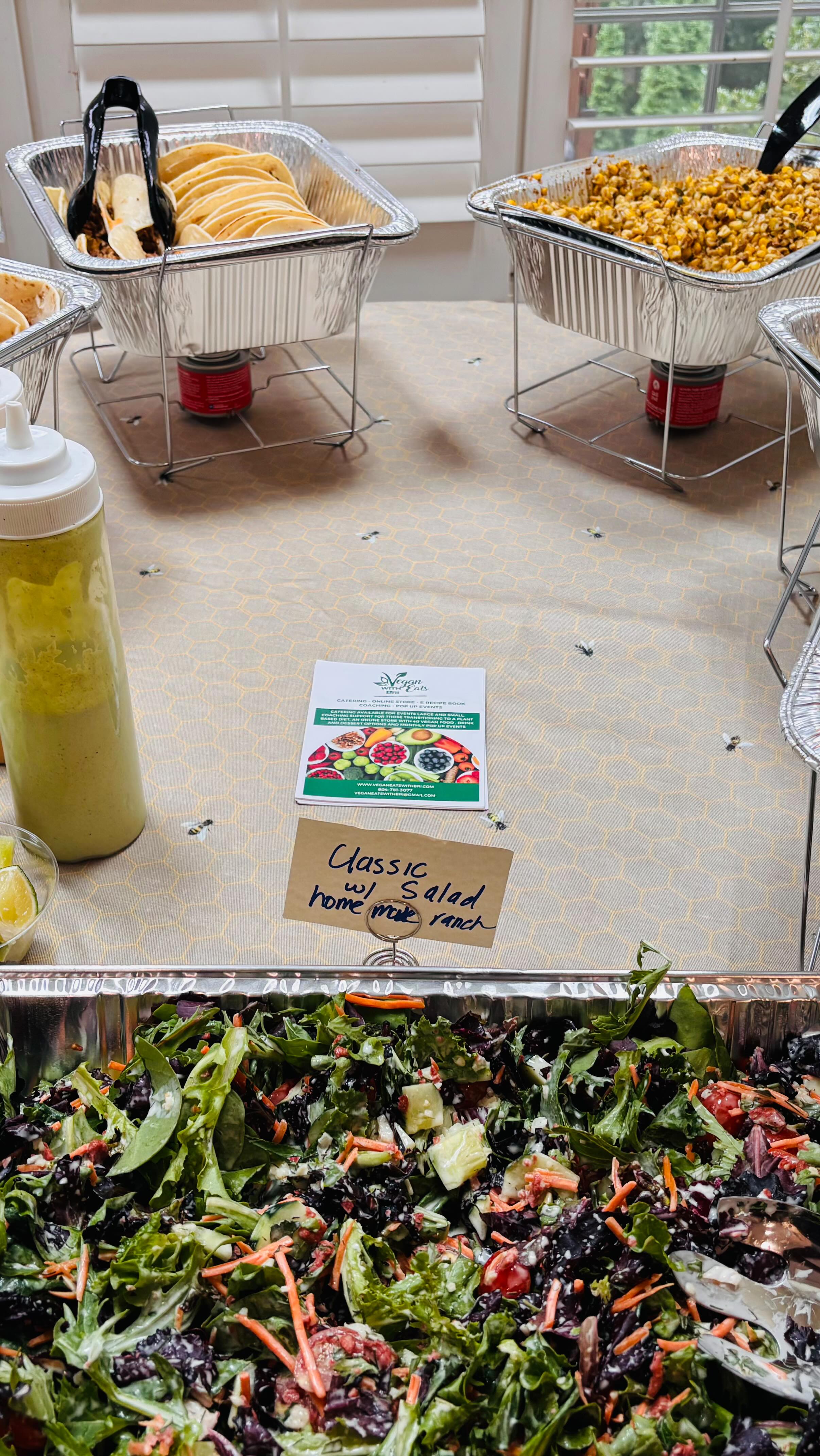 We love to cater a vegan taco bar! This client was celebrating upcoming nuptials and catered a lovely menu with @veganeatswithbri!
She ordered my very popular walnut sushi, mango & black bean salsa, jackfruit carnitas tacos, ground “beef” tacos and roasted sweet potato and zucchini tacos! I made a fresh sauce for each taco and they also ordered street corn, rice and beans and a tasty salad with my homemade ranch!!🙌🏾
It gets no better than catered food by @veganeatswithbri! Click the link in my bio to see my catering menu and contact me if you need catering!
#veganeatswithbri
#veganeats
#vegancatering
#bridalshowers
#veganfood
#veganevents
#richmondfood
#rvacatering
#vegantacos
#rvavegans
#rvavegetarians