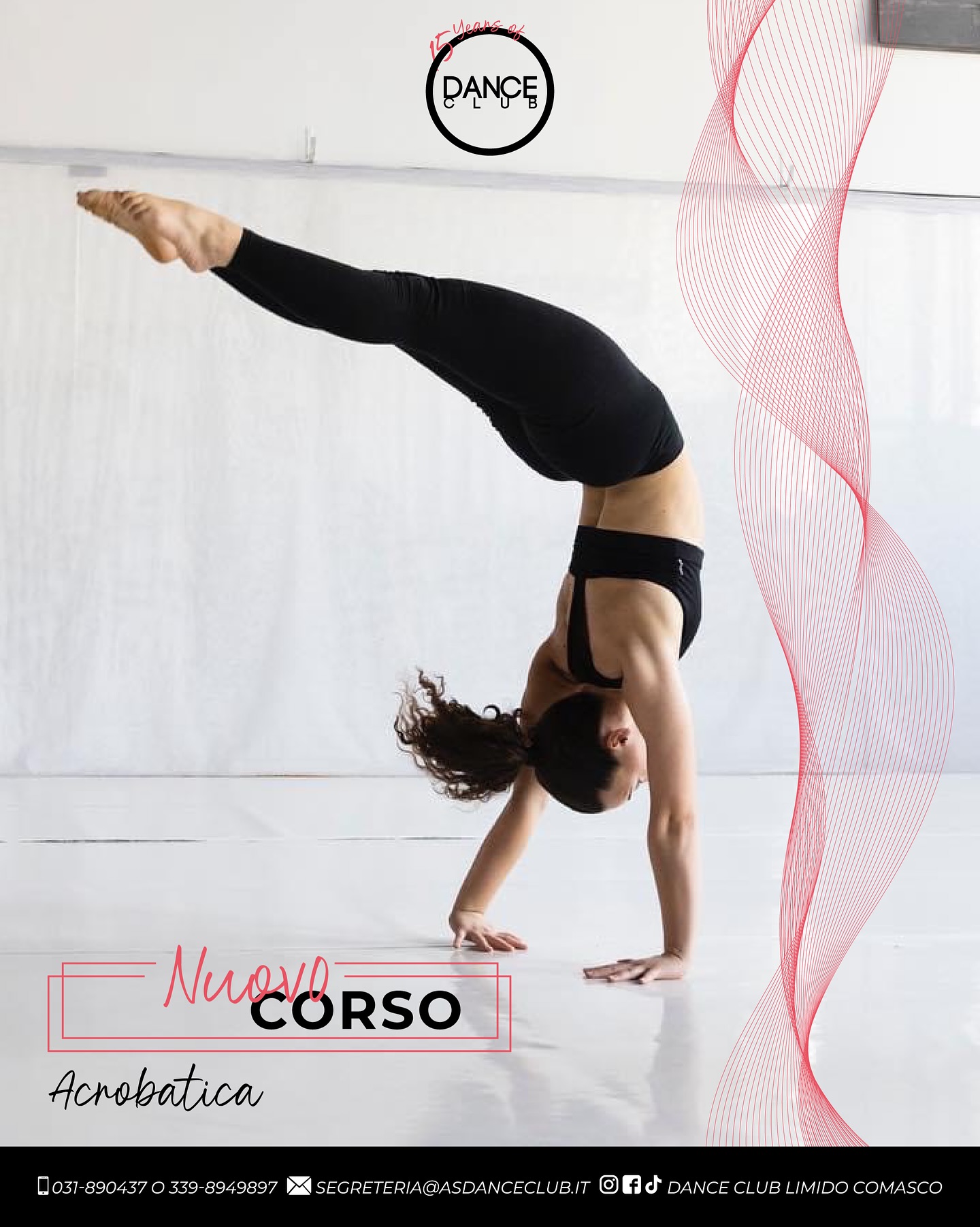 L’acrobatica è una disciplina che unisce forza, equilibrio, coordinazione e agilità, attraverso movimenti come salti, rotolamenti, verticali, capovolte e prese. È spesso parte integrante della danza e aiuta a sviluppare il controllo del corpo e la fiducia in sé stessi.
La lezione di prova è gratuita, contatta la nostra segreteria!