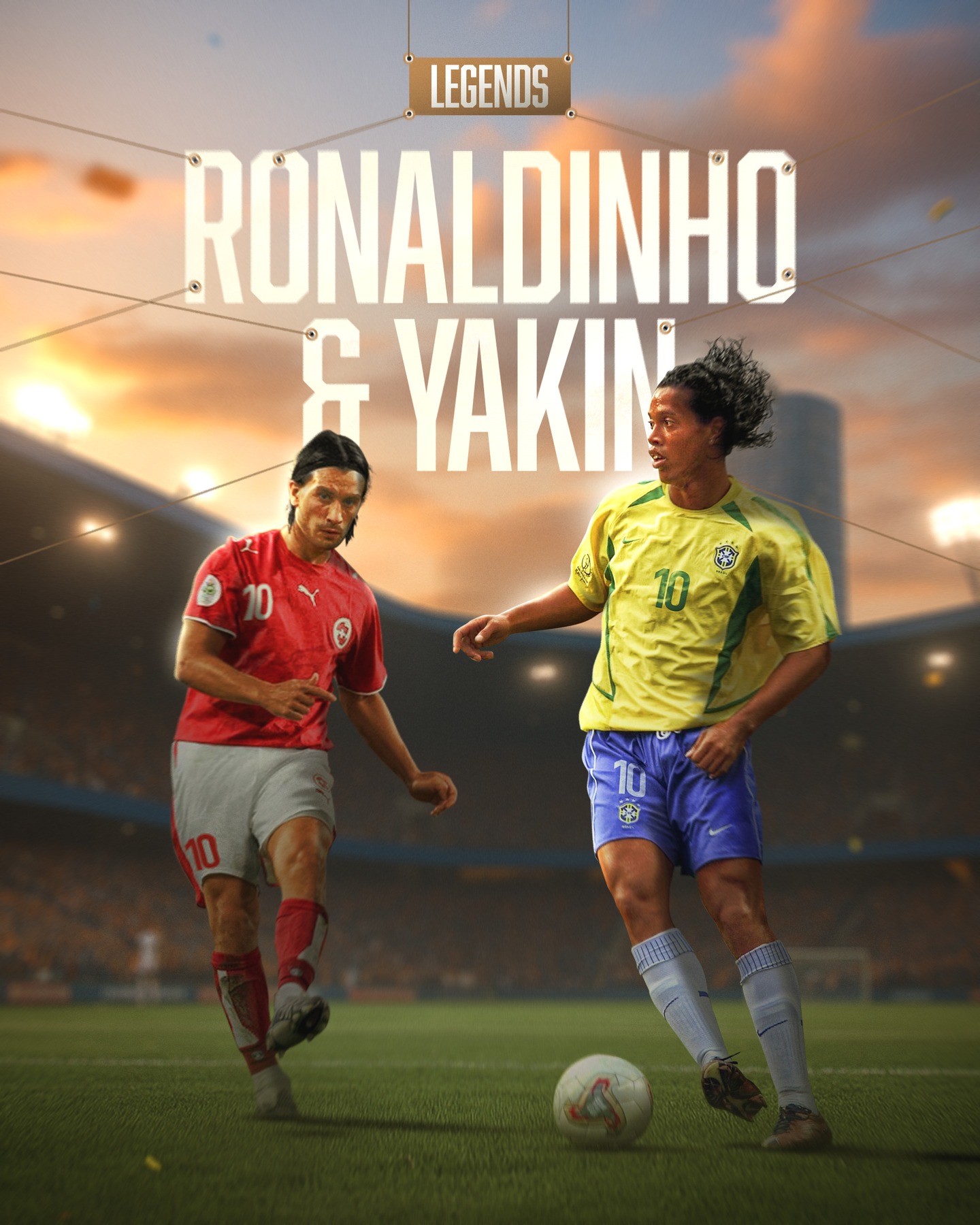 Zwei Legenden. Zwei Zehner. Ein Duell🇨🇭🇧🇷
Hakan Yakin – 87 Einsätze für die Schweiz, Spielmacher mit Herz und Feingefühl.
Ronaldinho – 97 Mal im Trikot der Seleção, ein Magier mit Ball am Fuss.
Am 9. November stehen sich die beiden Maestros in der swissporarena Luzern erneut gegenüber – wenn die Schweizer Legenden auf Ronaldinho & Friends treffen ⚔️.
🎟️ Erlebe magische Fussballmomente und sichere dir jetzt dein Ticket via www.ticketcorner.ch oder den Link in der Bio!
#yakin
#ronaldinho
#closnormand
#jogodosfamosos