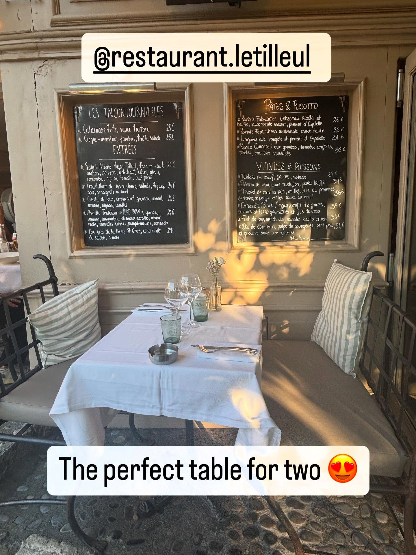 A trip to the Cote D’Azur is never complete without a visit to @saintpauldevenceofficiel and dinner at Le Tilleul. We’ve eaten here a few times with friends on a large table under a canopy of a large tree as the food is always great 😋 but one day I must eat at this cosy table for two with great views 😍 and people watching 👀
#saintpauldevence
#frenchcuisine
#mediterraneandiet