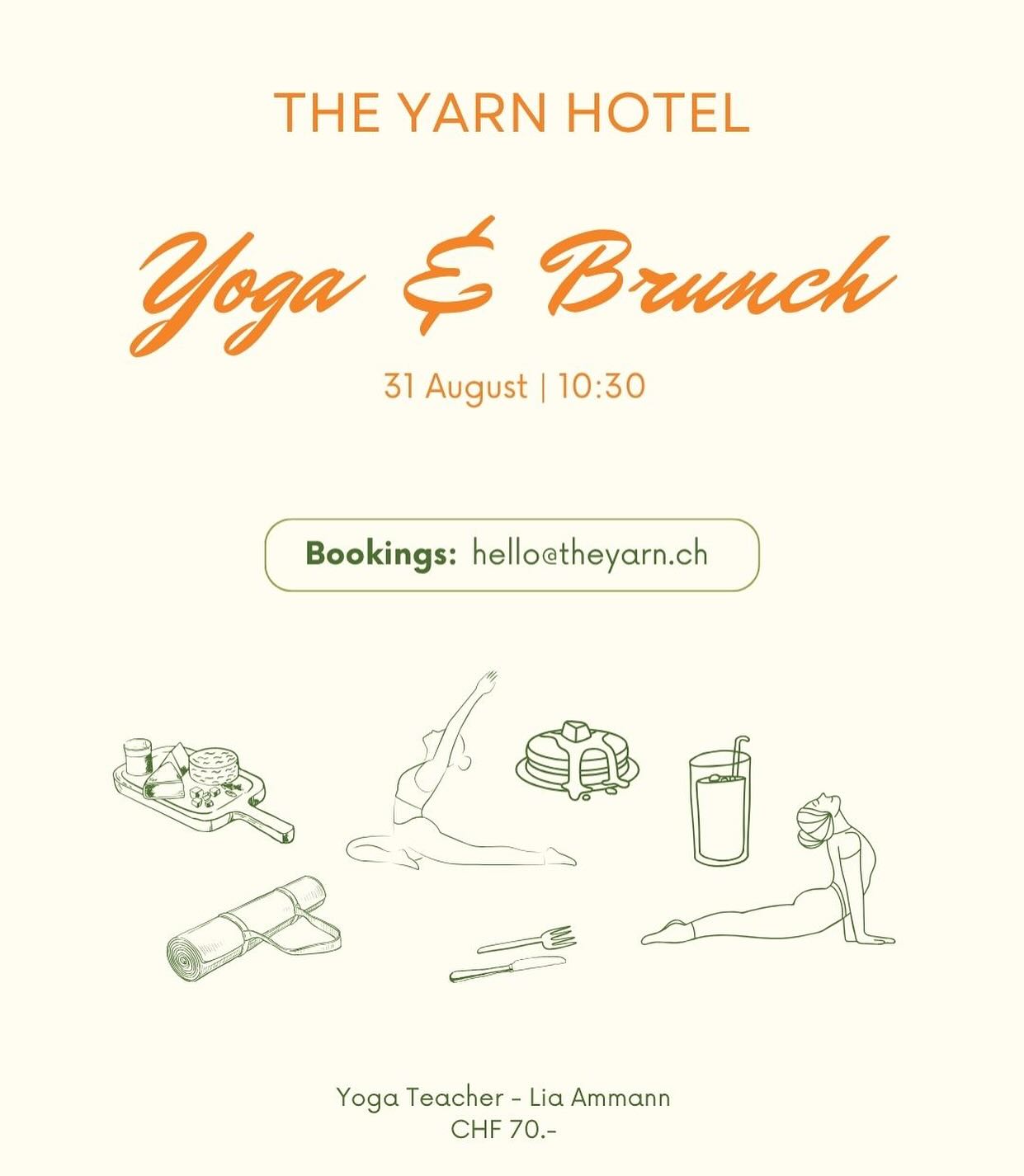 Flow, then feast 🧘🏻♀️🥞
Join us at The Yarn on August 31st for a revitalising morning of yoga, followed by a delicious brunch!
Spaces are limited - book now via hello@theyarn.ch
#TheYarn