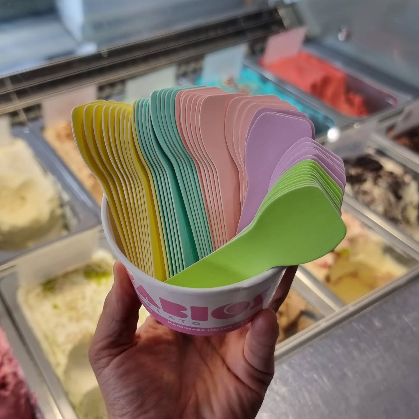 We've now rolled out sustainably-sourced paper spoons in Letchworth and soon to be Hitchin :)
Wooden spoons always leave a horrible after taste in the mouth, these don't!