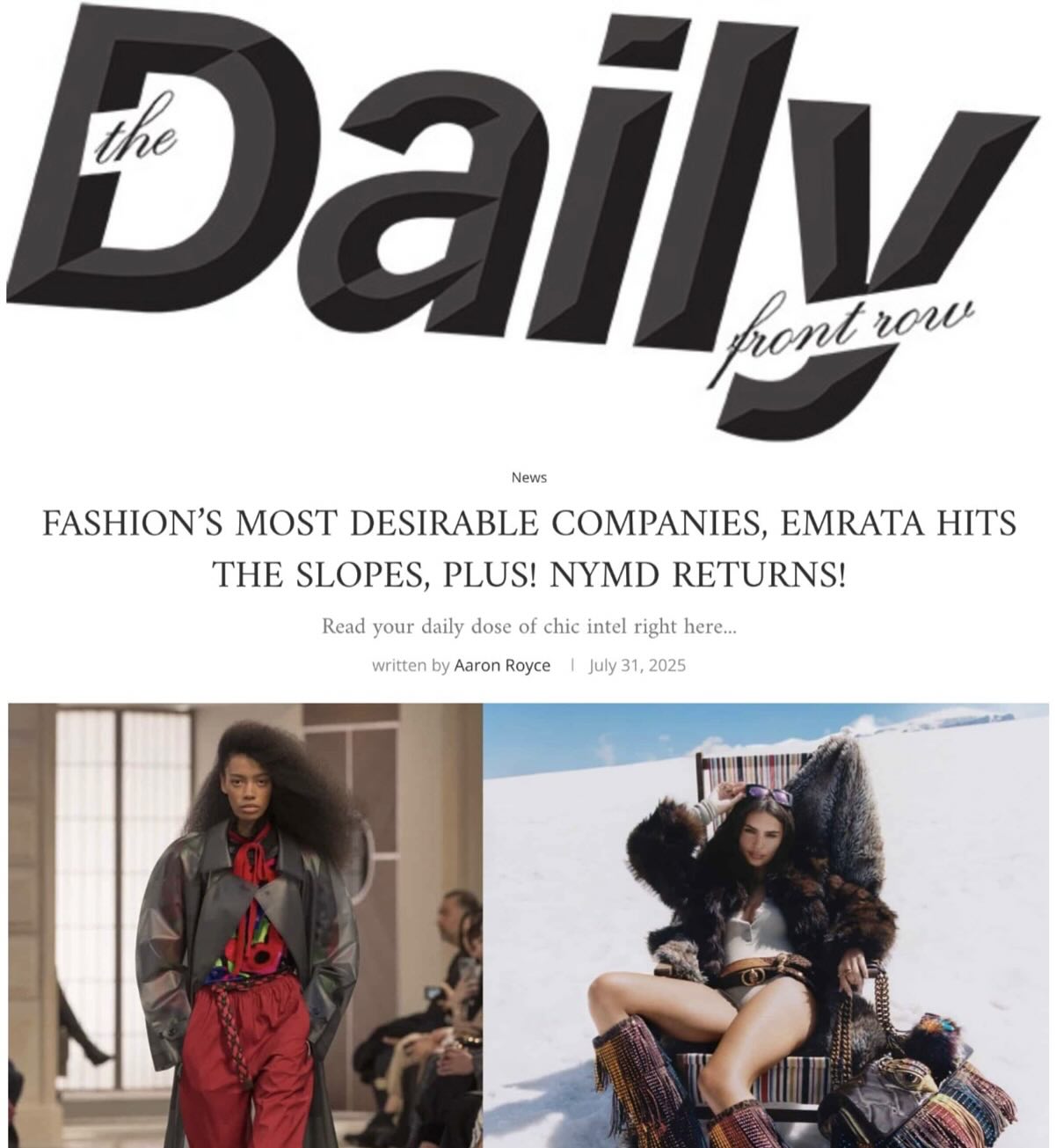 Check out @newyorkmensday in @dailyfrontrow !