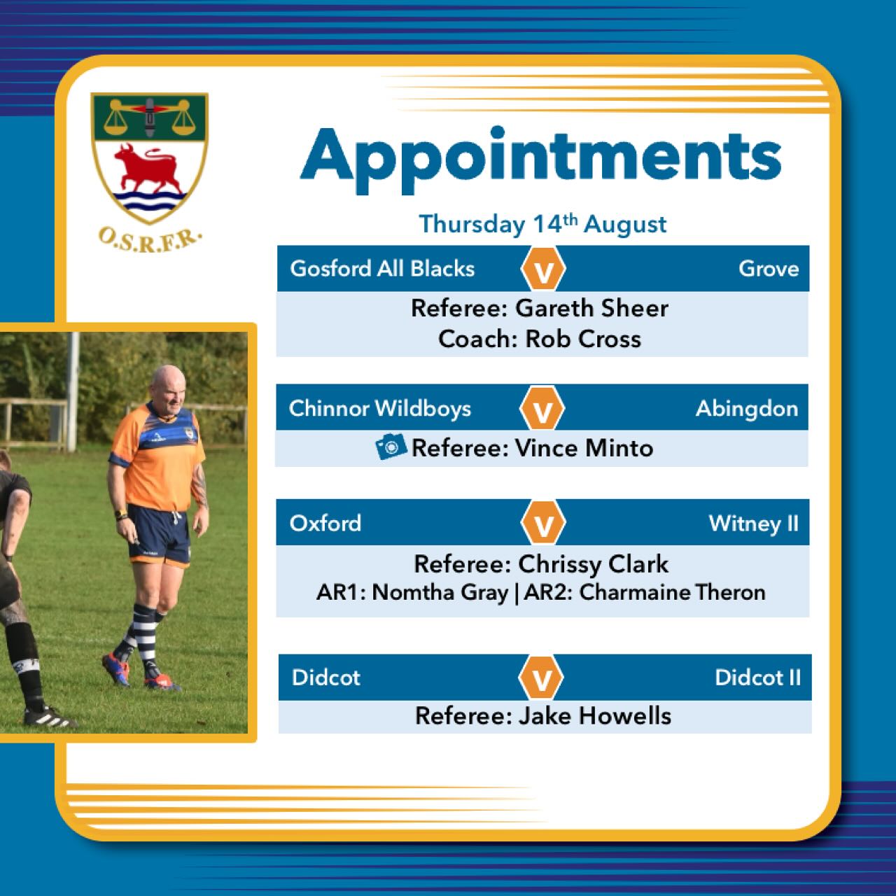 Folks, it seems that pre-season has already kicked off with warm-up (really? In this heat?) matches already planned.
So, here are the fixtures this week - best of luck to everyone heading out there #backinthemiddle
#bepartoftheteam🌹 #keepyourbootson #refereeappointments #rugbyreferee