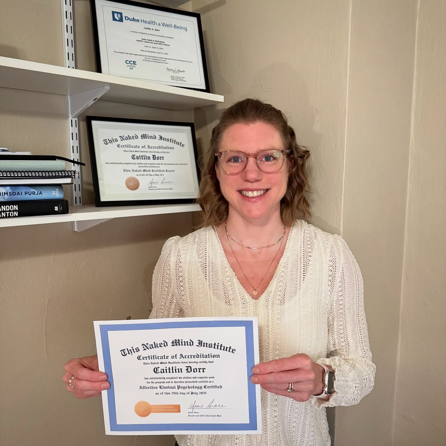 😃 I am now certified in Affective Liminal Psychology 😃
It’s the latest and greatest coaching material from TNM. I am so passionate about Health and Wellness Coaching and excited to continue to build my knowledge.
#alwaysastudent
💫If you’re curious about what H&W Coaching might be able to do for you, book a FREE discovery call with me today at www.CoachCaitDorr.com 💫
#minsetmatters #minsetshift #alcoholfreeliving #alcoholfreelife #thisnakedmind #hangoverfree #alwaysbelearning #yourbestself #habitchange #starttheconversation #addictivesubstance #limitingbelief #thisnakedmindcoach #afaf #teetotaler #grateful #gratitude