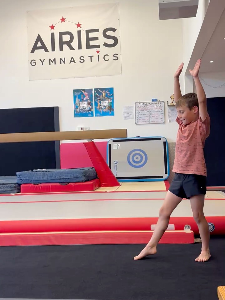 Hi! My name is Teddy and this is my favourite skill- Cartwheel. I love gymnastics at Airies because it makes me happy and I get to make new friends. Iโm currently learning how to keep my legs straight in my cartwheel with the help of my coaches Bella and Alice!