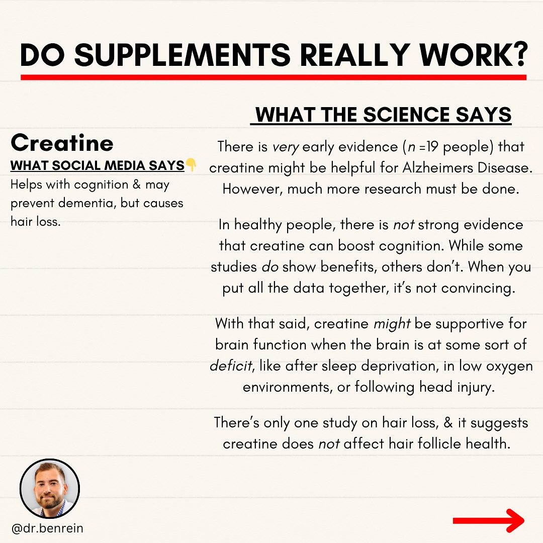 Do supplements really work? **NOW WITH REFERENCES**
We are officially 8 episodes into my new video series, where I share the actual science on supplements. So far, it’s been a mixed bag. I would say 5 out of 8 are actually pretty good (with real science to back them up), while the other 3 are lacking strong evidence.
Of course, always consult with your doctor before taking anything new, especially as these supplements may interact negatively with prescription medications.