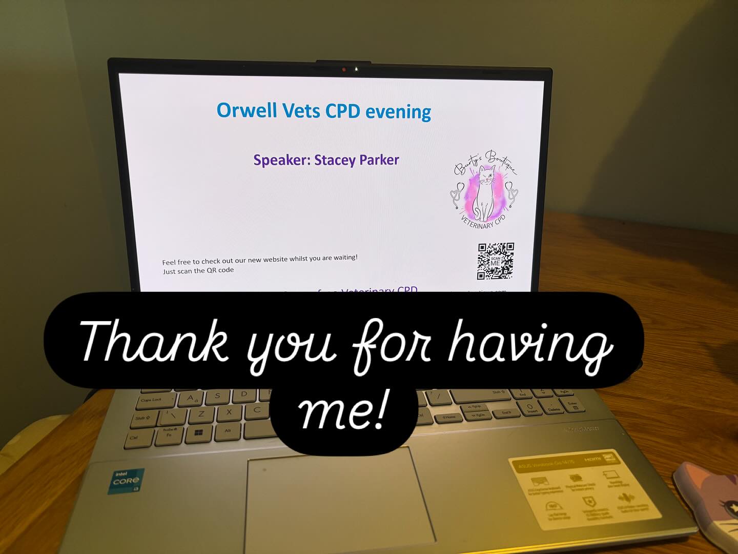 A lovely evening delivering a live, tailored webinar to a Veterinary Clinic 🐾🐾 Topics discussed this evening were Managing Hypotension under General Anaesthesia and Utilising Pulse Oximetry during anaesthesia! I had a fab time, the cats even behaved! We covered some great questions and discussion too 💓⭐️🐾 Feel free to get in touch by message or comment below for more info on our tailored webinars 🤩