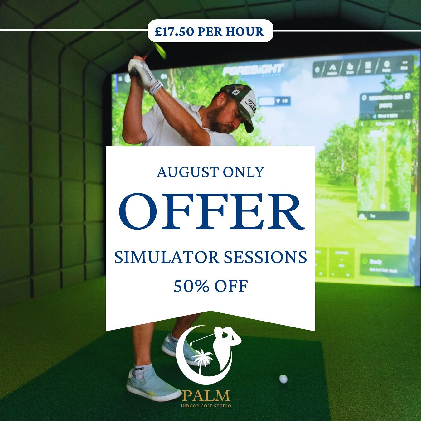 Bring the World’s Best Golf Courses to You
No passport needed, play legendary courses like Black Rock, Wentworth, Royal Troon, Emirates and The Belfry right here in Chandler’s Ford. Our indoor Falcon Launch Monitor by Foresight delivers world-class accuracy, rain or shine.
⛳ August offer – Enjoy 50% off all simulator sessions this month!
Whether you’re sharpening your swing or want to play with a friend, now’s the perfect time to experience golf like never before.
#golflife #golf #golfsimulator #chandlersford #palmindoorgolfstudio