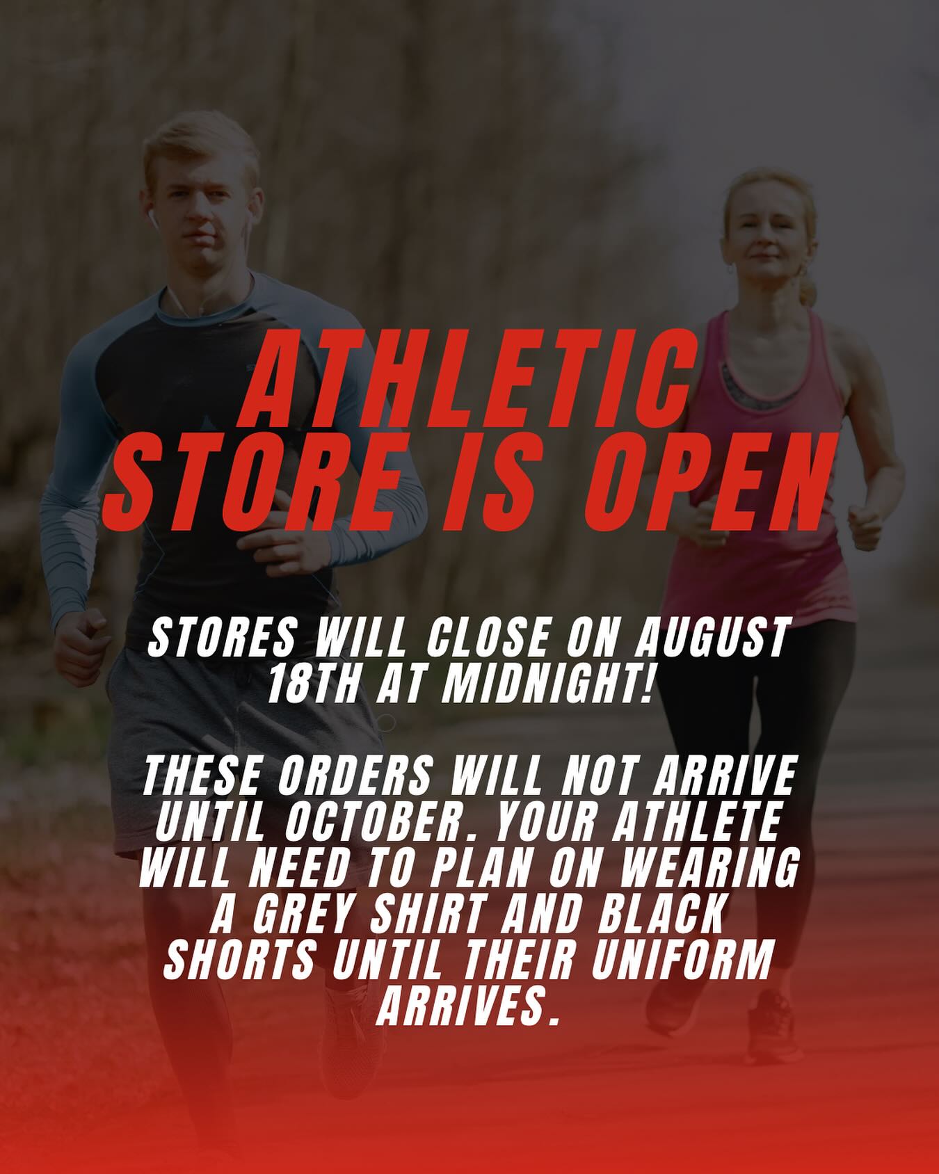 The athletic store is back open!! If you didn’t order yet, make sure to get your order in. Link is in our bio!!