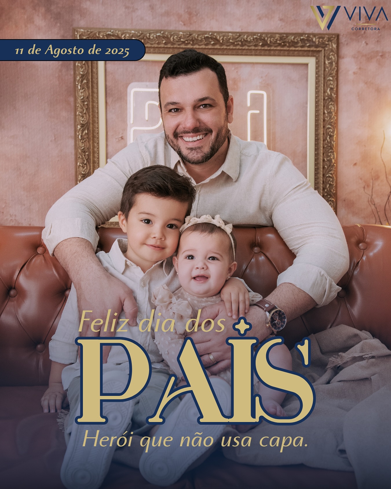 💙 Ser pai é mais do que amar, é proteger.
Neste Dia dos Pais, celebramos todos aqueles que, com responsabilidade e carinho, garantem o futuro e a segurança de quem mais amam.
Viva cada momento com tranquilidade, sabendo que estamos aqui para cuidar do que é mais importante: a sua família. 🛡️✨
#DiaDosPais #Proteção #AmorQueCuida #VivaCorretora #Segurança #FamíliaEmPrimeiroLugar