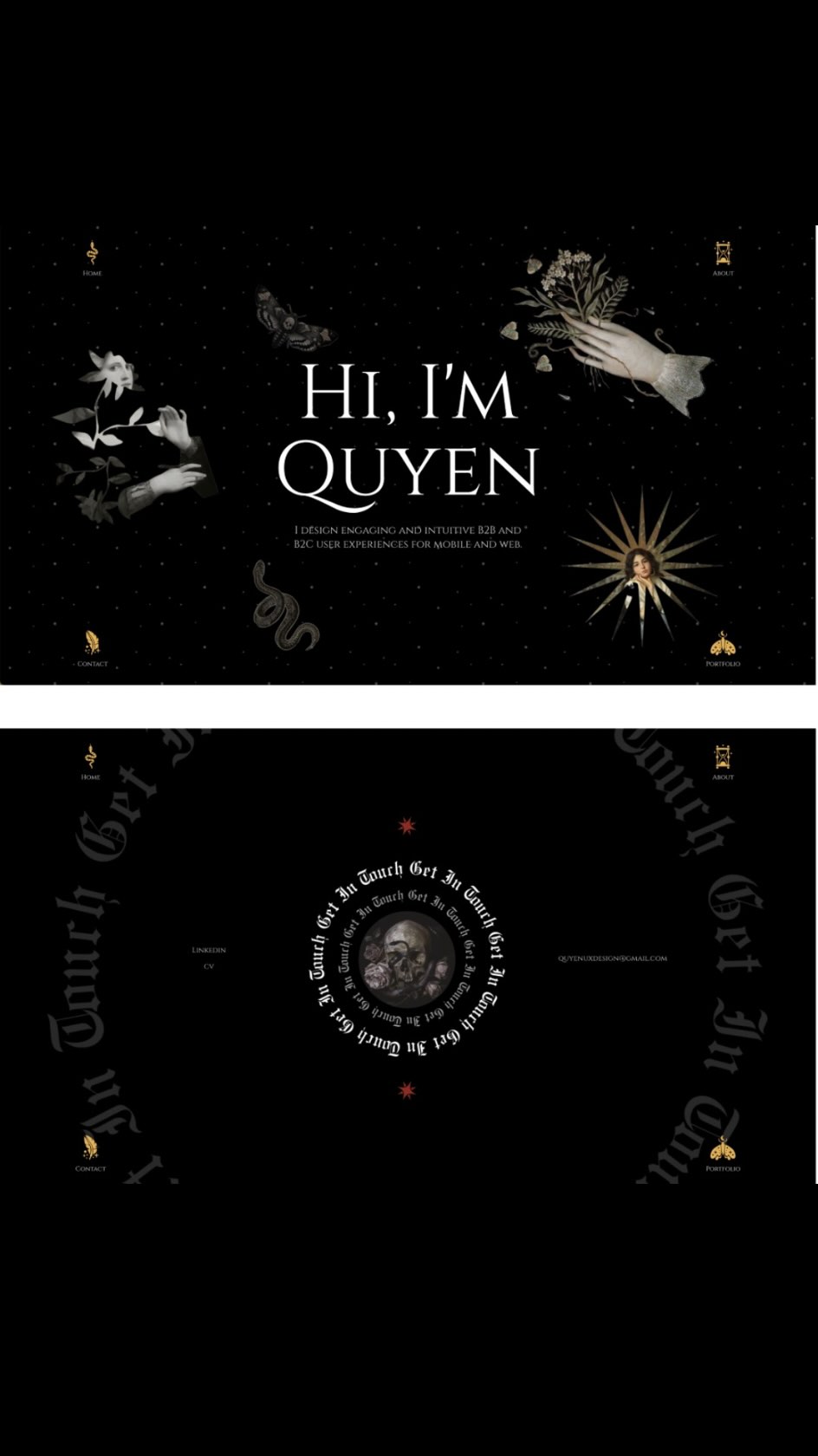 It’s here! Finally, I’m sharing this amazing website! This is portfolio website for Ui/Ux designer. The main goal was to be noticed and different from other candidates. That’s why it is so unique and I love it, hope you too. Thank you @quyen.lam for working with me!🥰❤️