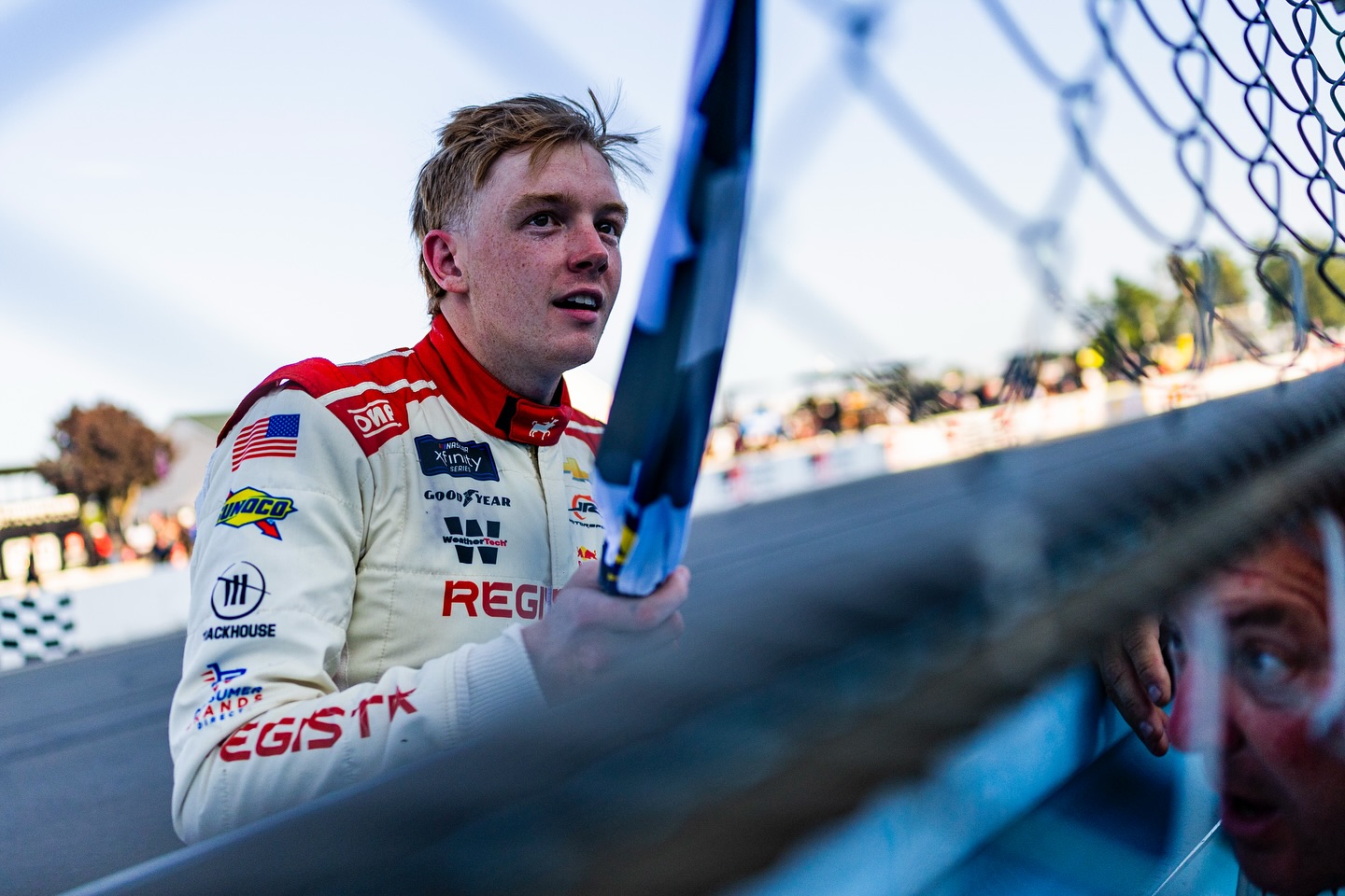 First of all, thank you to everybody who reached out today, and thank you to the medics for taking great care of me all evening long. I went for a tumble while getting out of the car in victory lane. Thankfully, the CT scans of my head are clear, and my only injury is a broken collarbone. Proud of my @jrmotorsports team on getting our 6th win of the year, hate I couldn’t celebrate with them!