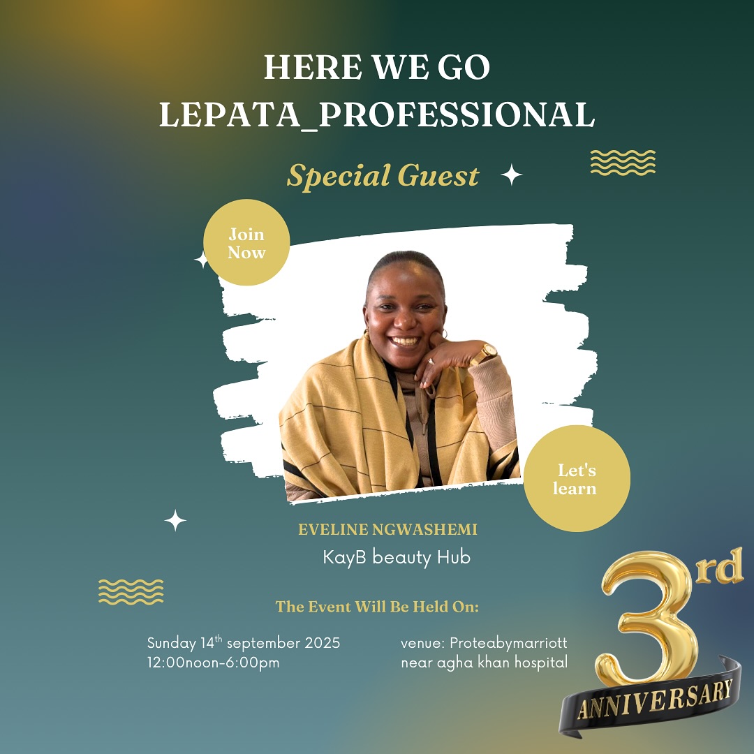 @kayB beauty Hub attending Lepata Professional Day!
We’re excited to welcome one of the amazing professionals shaping the beauty industry. 💅✨
Can’t wait to learn, connect, and grow together!
📍 Protea Hotel by Marriott
🗓️ [14-09-2025|
🕛 12PM – 6PM
#LepataProfessionalDay #BeautyExpertsTanzania #LepataCircle #ImAttending #SpaAndBeautyPros