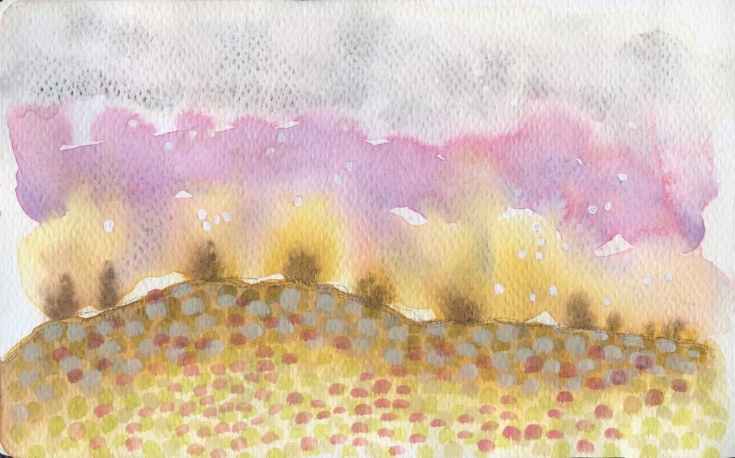 Watercolor landscape, I think!
I've been playing around with watercolors a lot lately. Not because I'm sick of acrylic but because I injured my back. It's easier for me to sit in one place using watercolors than it is to get up and down many times to grab mixed media supplies.
#watercolorart #watercolormixedmedia #watercolorpainting #abstractwatercolor
#landscape