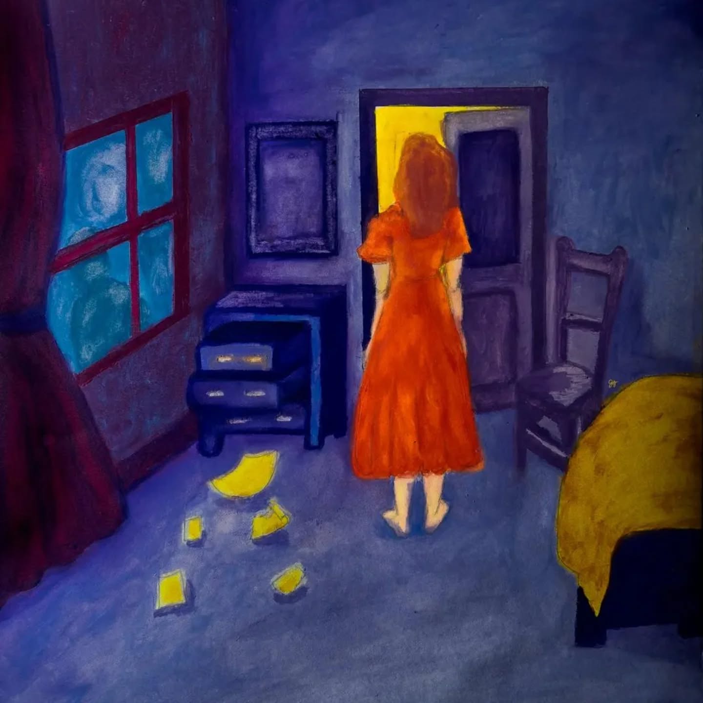 What the Walls Saw
Air bends differently now.
Corners remember
what eyes have passed through.
Drawers hang open
like questions I did not ask.
Pages no longer face the way they once did.
Light feels sharper,
its edges tracing
the fingerprints left in its path.
Nothing is missing—
yet everything has shifted,
as if the walls themselves
were turned to listen.
And I stand here,
measured by a presence
that should never have known my name.
#poetryandart
#visualpoetry
#artandwords
#poetryillustration
#paintingpoetry
#poetryofinstagram
#wordandimage
#emotiveart
#storythroughart
#poeticart