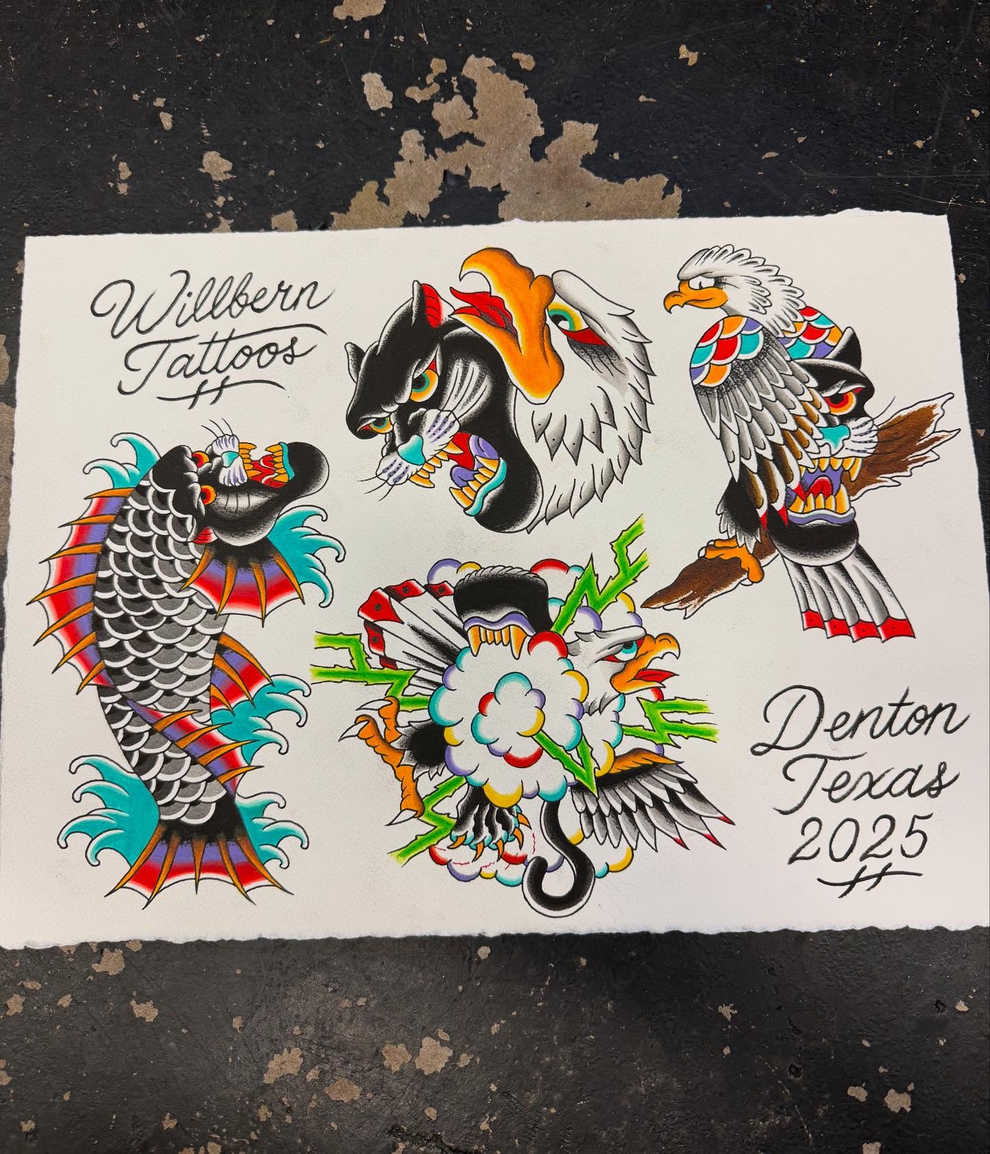 🦅NEW FLASH🦅
New ideas, hand drawn and painted, ready for you🫵
DM to claim one! Books are always open and willing to work with you, your schedule, and budget. Feel free to reach out to set up your next tattoo!
Made at @cybertrontattoostudio