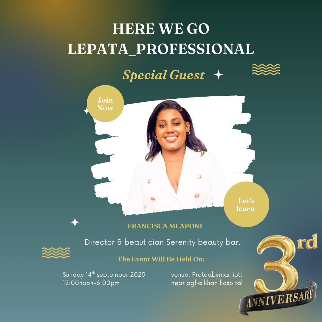 @serenity_beauty_bar_ is attending Lepata Professional Day!
We’re excited to welcome one of the amazing professionals shaping the beauty industry. 💅✨
Can’t wait to learn, connect, and grow together!
📍 Protea Hotel by Marriott
🗓️ [14-09-2025|
🕛 12PM – 6PM
#LepataProfessionalDay #BeautyExpertsTanzania #LepataCircle #ImAttending #SpaAndBeautyPros