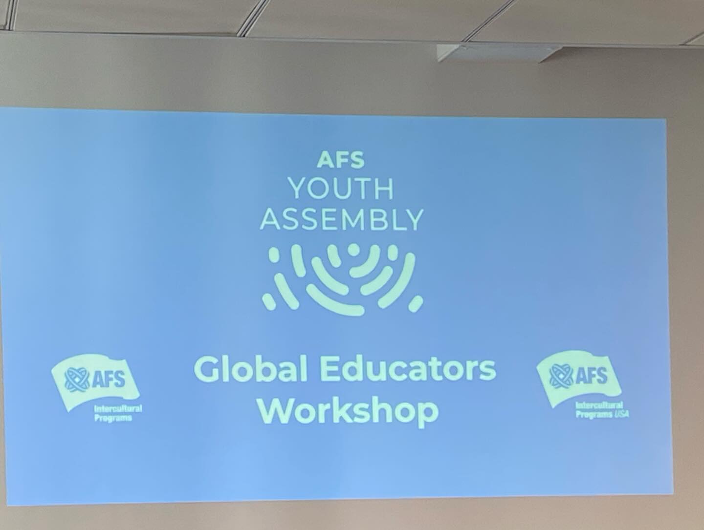 Day 1 of the @theyouthassembly was fantastic! Can’t wait for day 2! I have been loving getting to meet so many phenomenal educators for all over the world 🌎. #globaleducatorsacademy #afsyouthassembly #afsyouthassembly2025